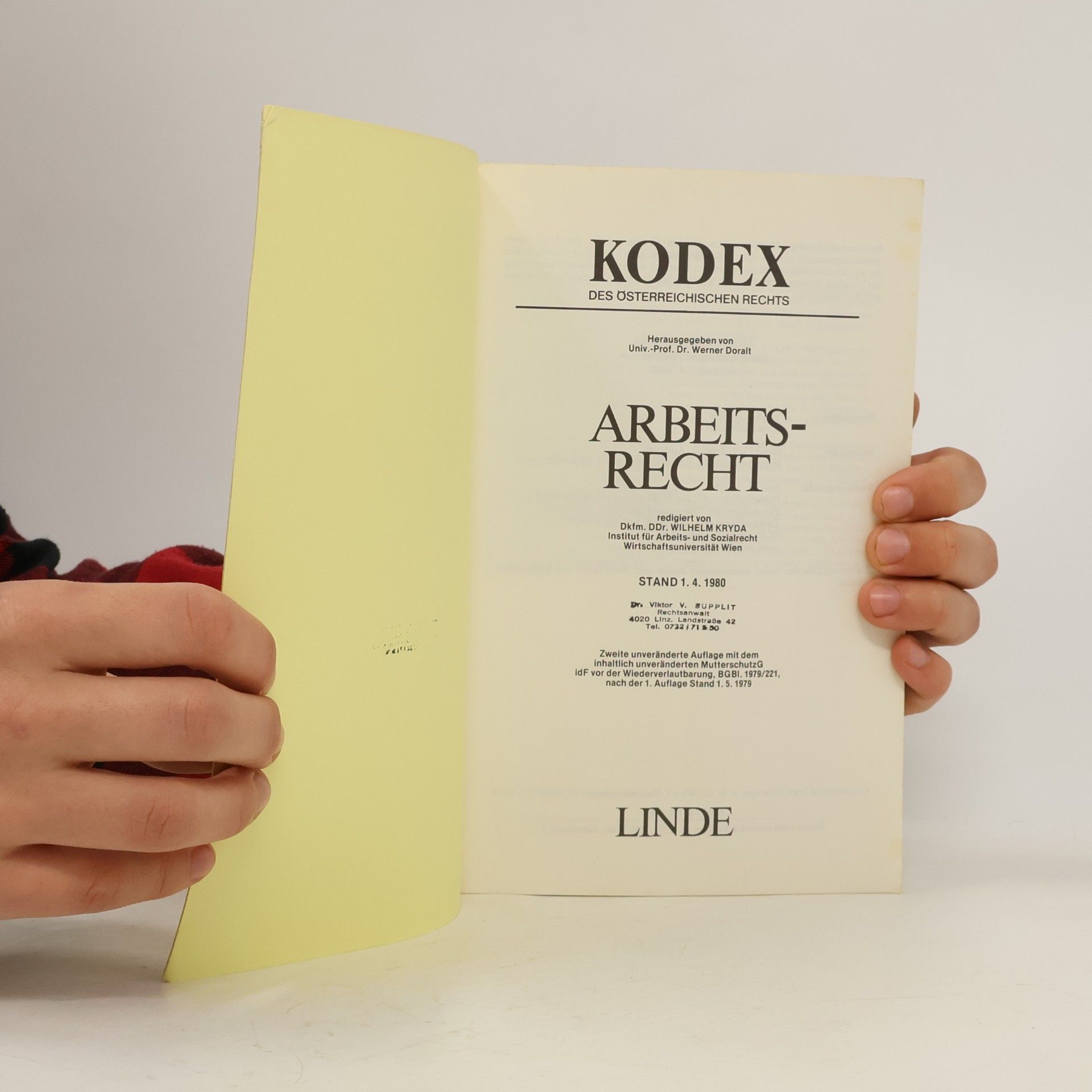 Kodex des Arbeitsrechts - Stand 1.4. 1980 - 2. unveränderte Auflage