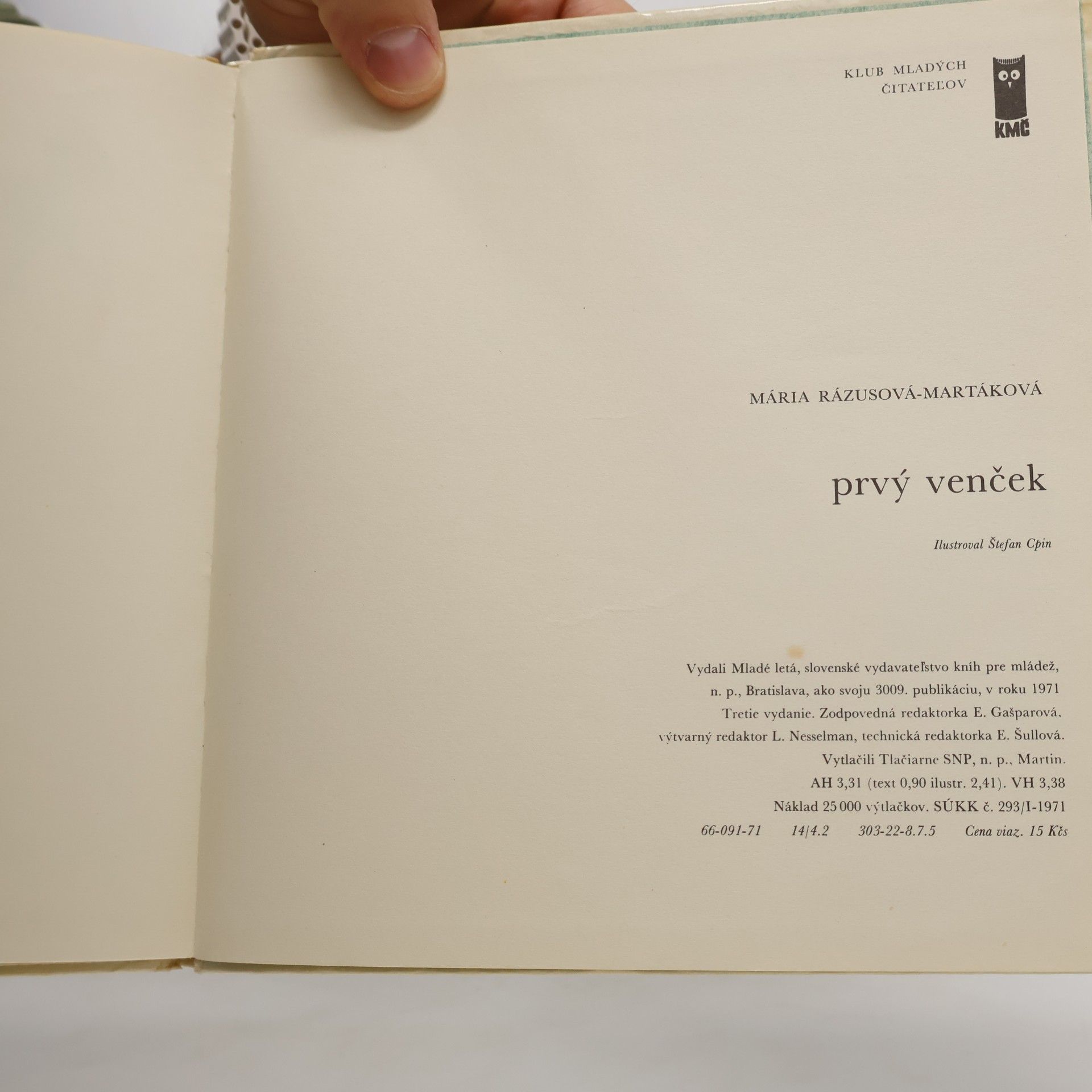 Mária Rázusová Martáková Prvý venček
