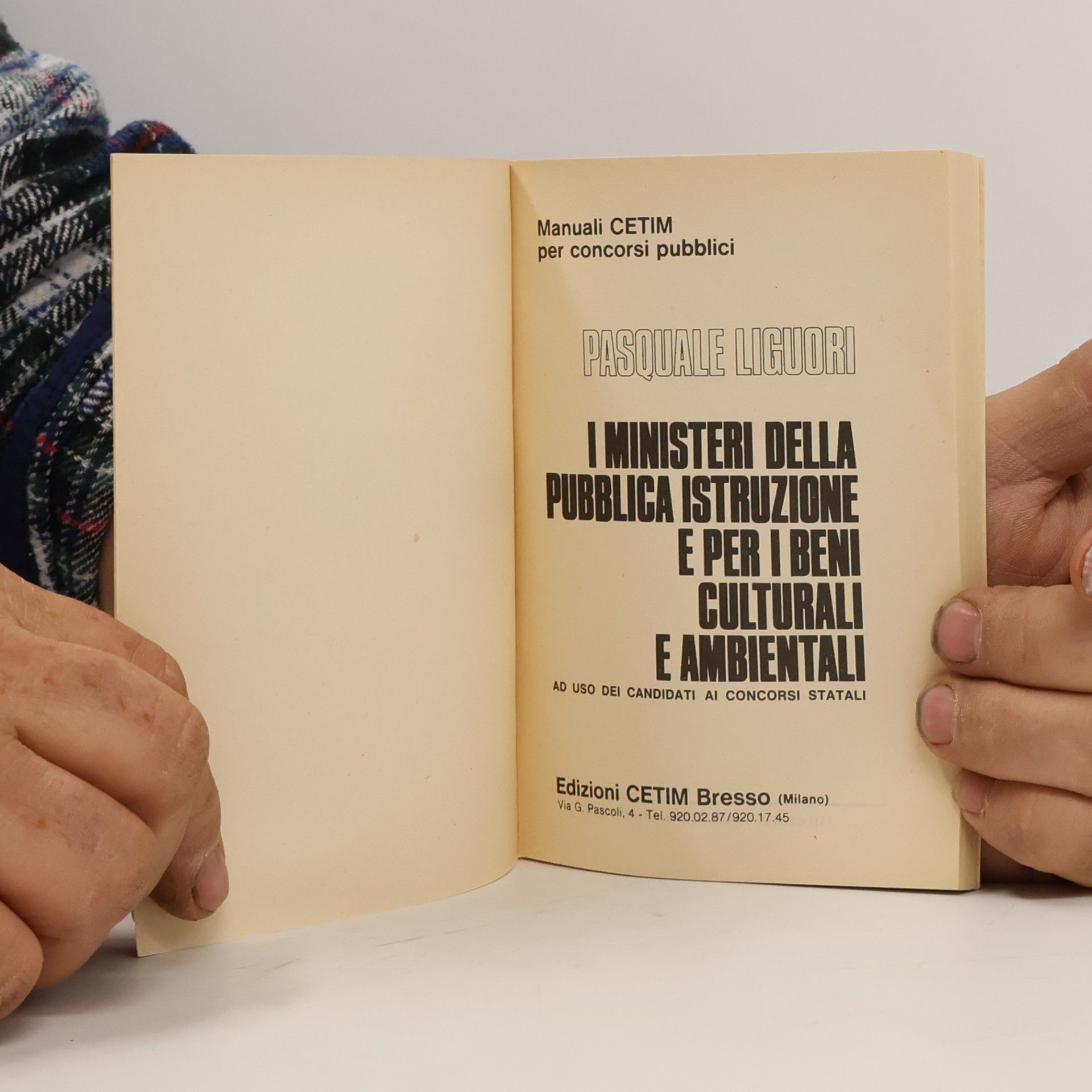 Pasquale Liguori I ministeri della pubblica istruzione e per i beni cultural e ambientali