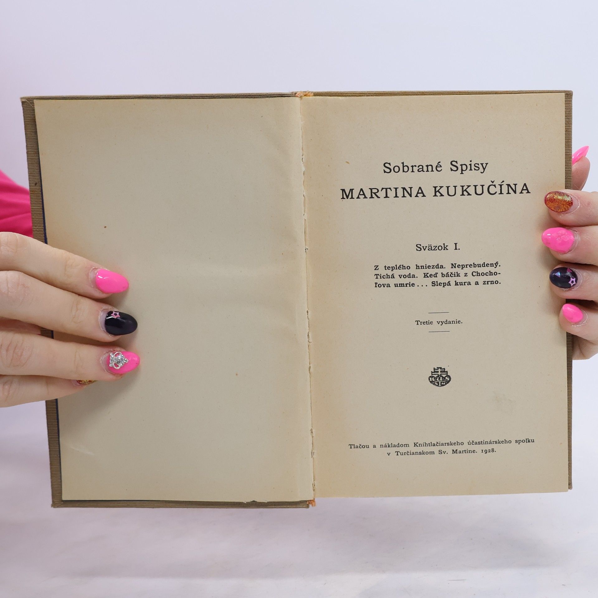 Martin Kukučín Sobrané spisy Martina Kukučína. Sväzok I