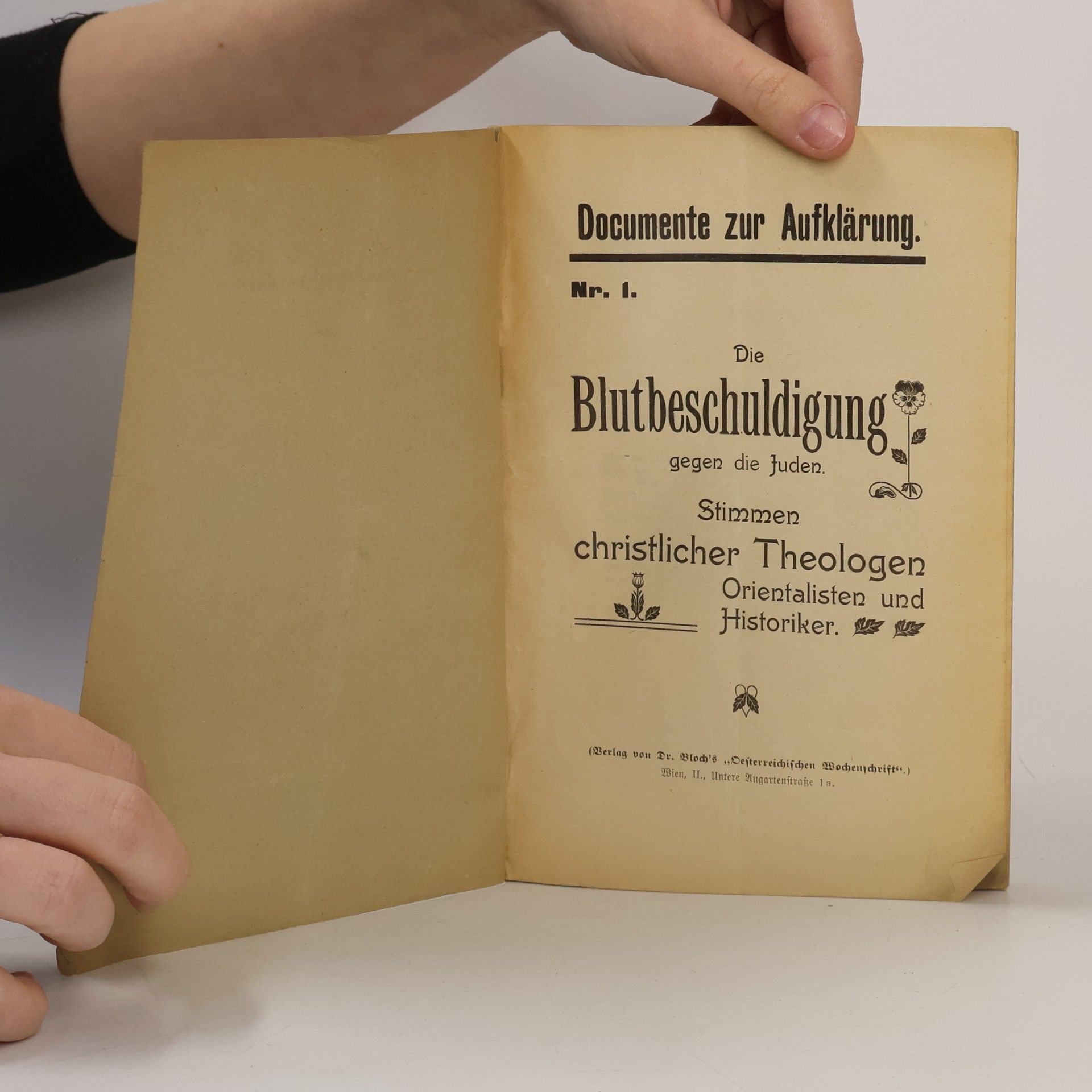 kolektiv Die Blutbeschuldigung gegen die Juden. 1