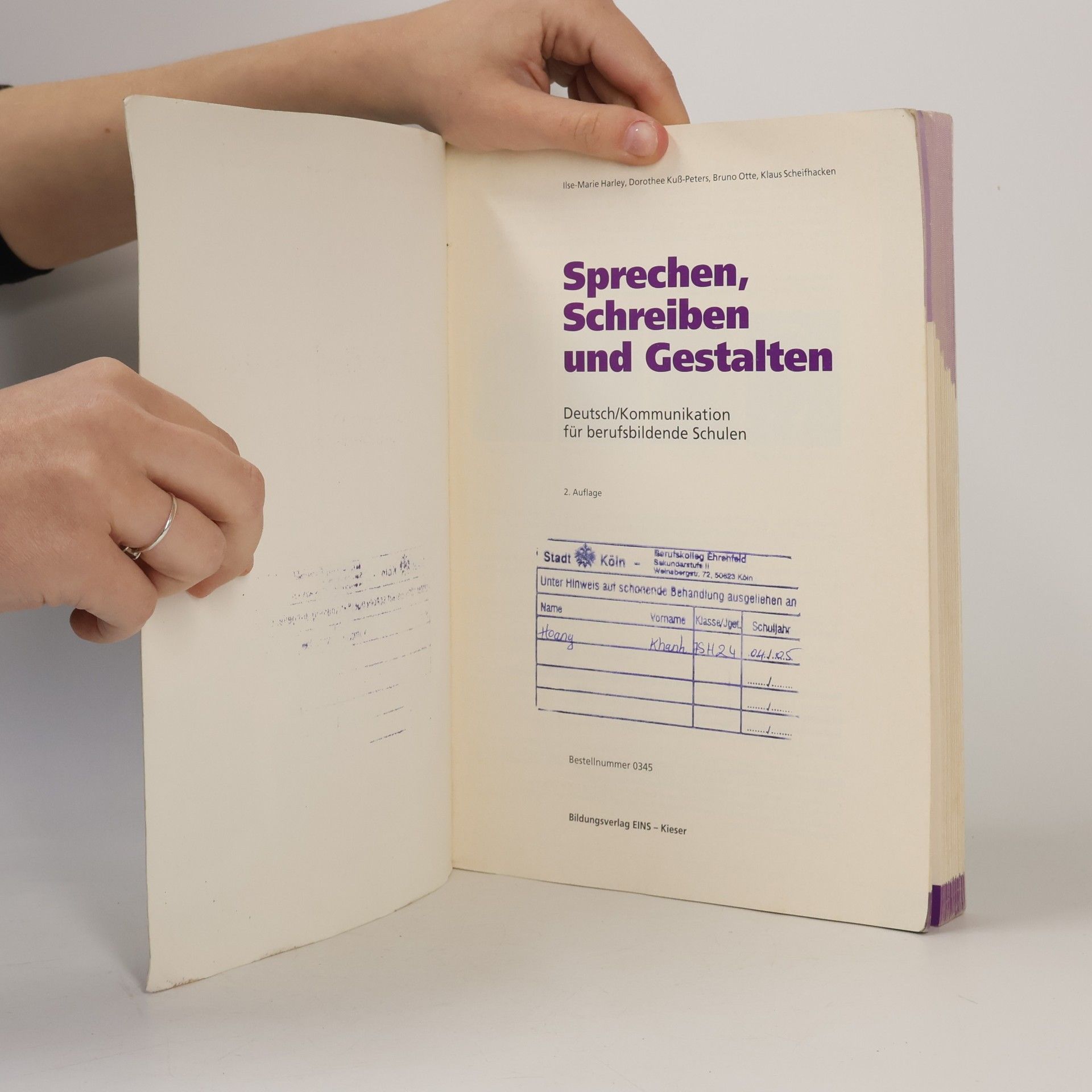 Ilse-Marie Harley Sprechen, Schreiben und Gestalten