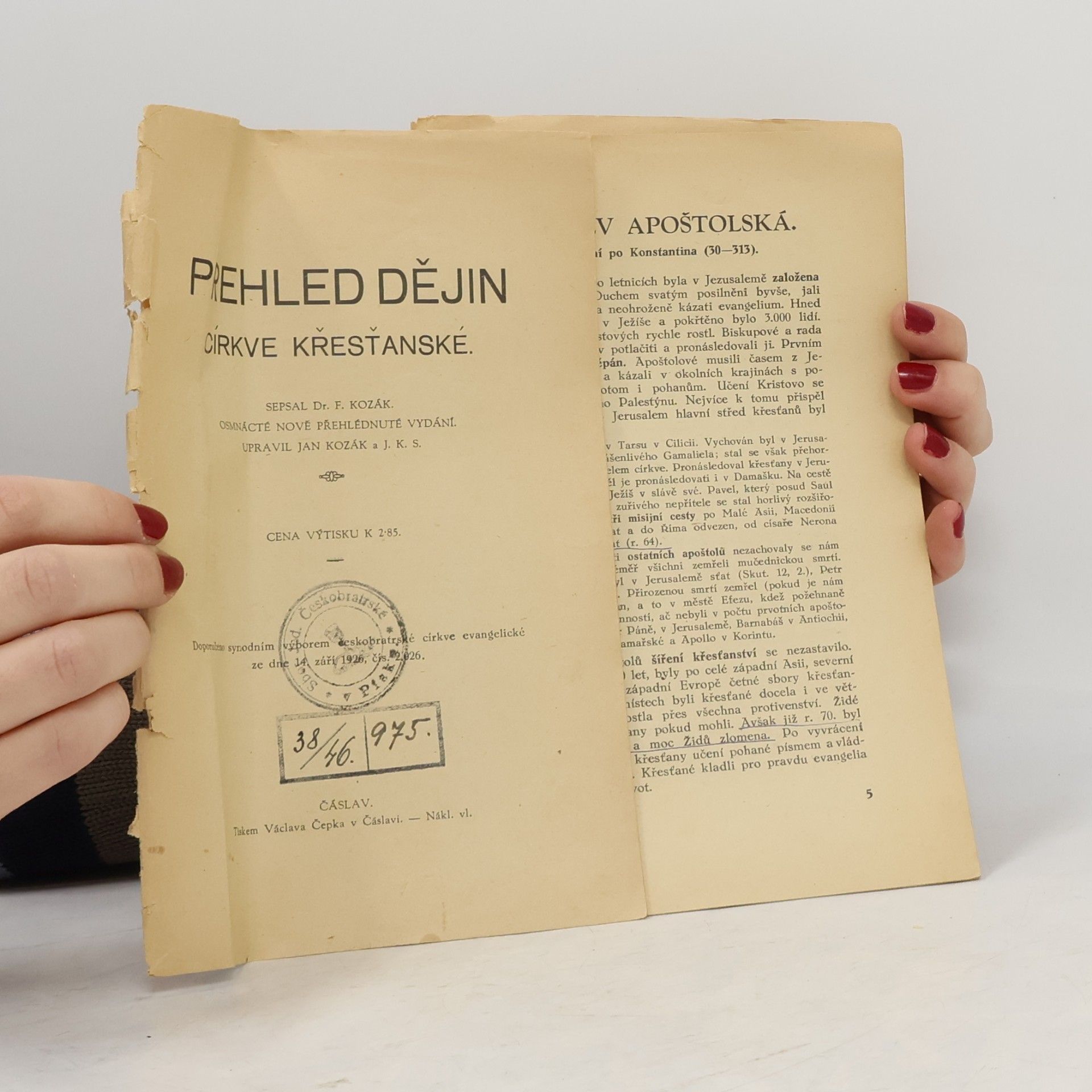 F. Kozák Přehled dějin církve křesťanské