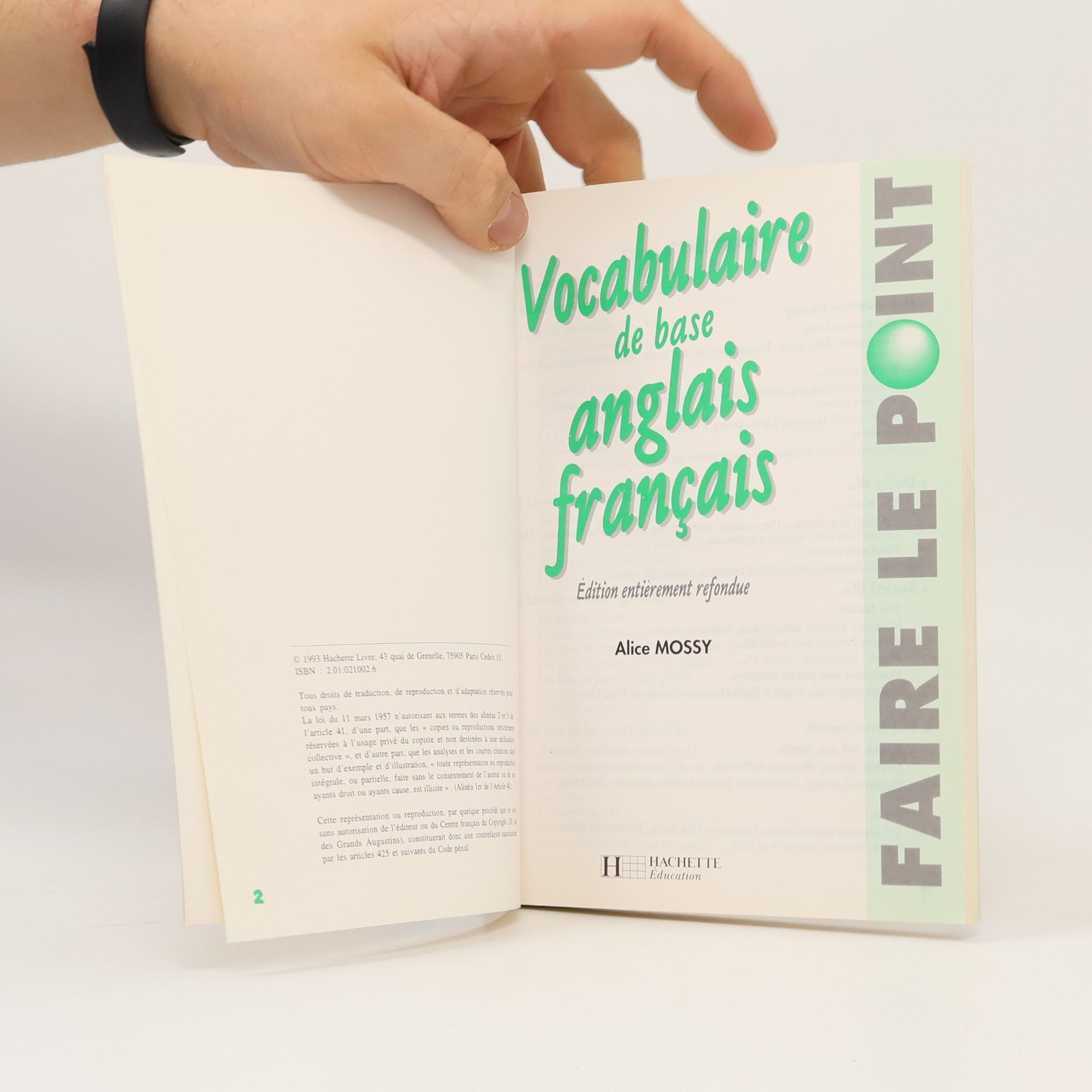 Alice Mossy Vocabulaire de base anglais-français