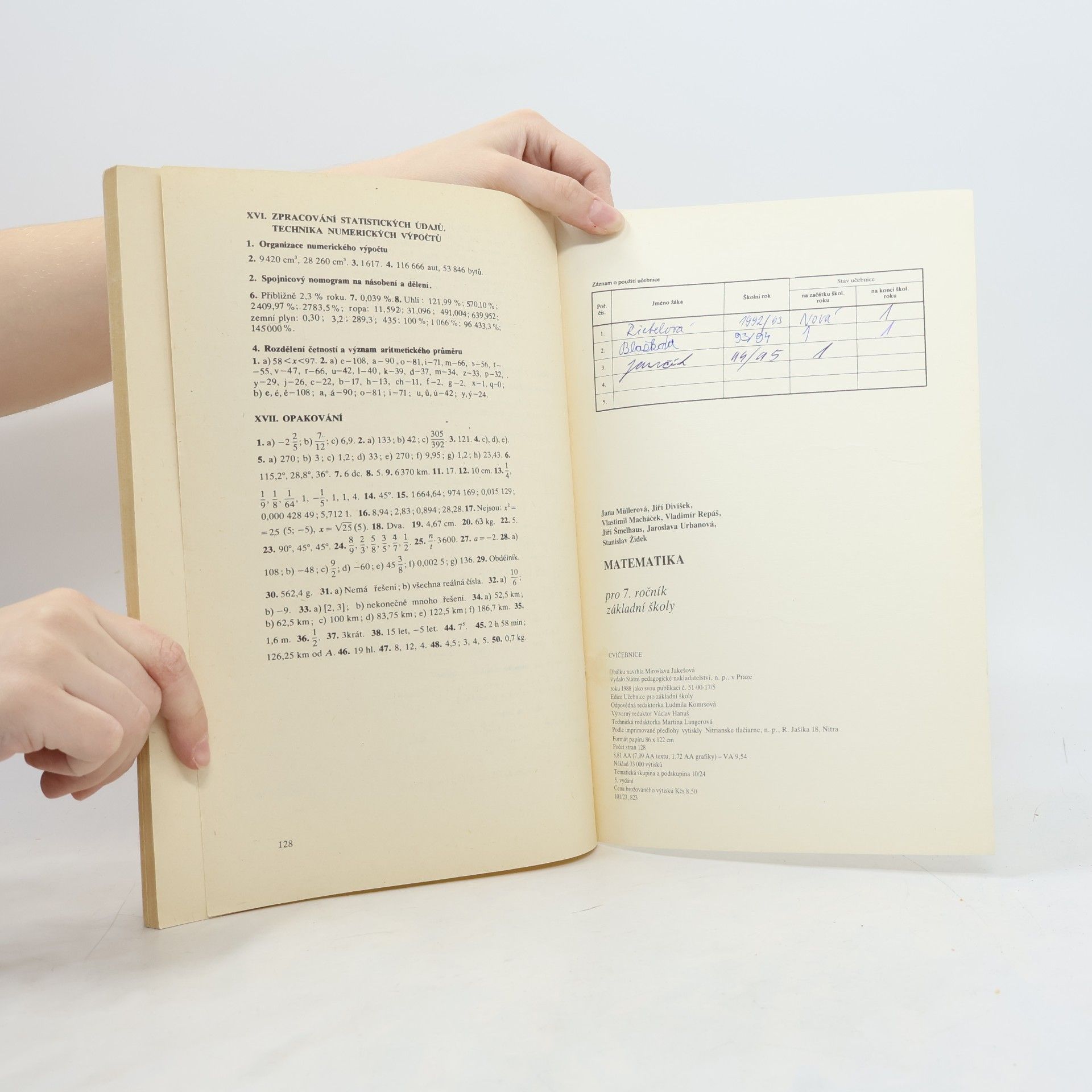 Vlastimil Macháček Matematika 7. Cvičebnice