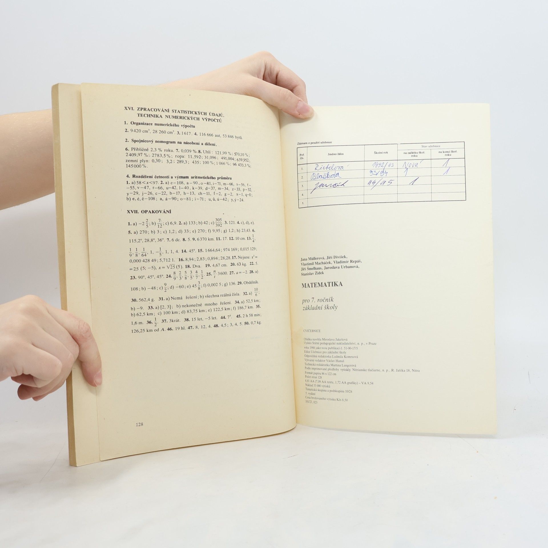 Vlastimil Macháček Matematika 7. Cvičebnice