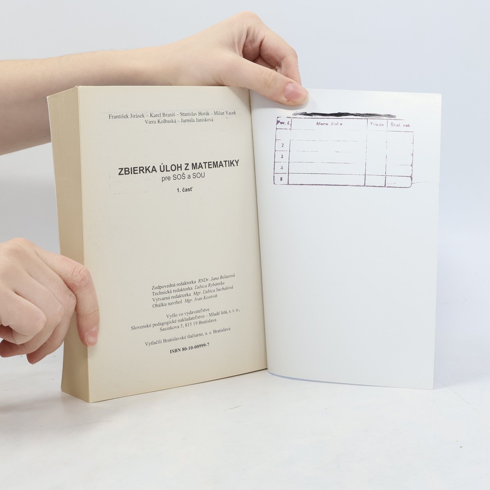 Collectif d'auteurs Zbierka úloh z matematiky pre SOŠ a SOU. 1. čásť