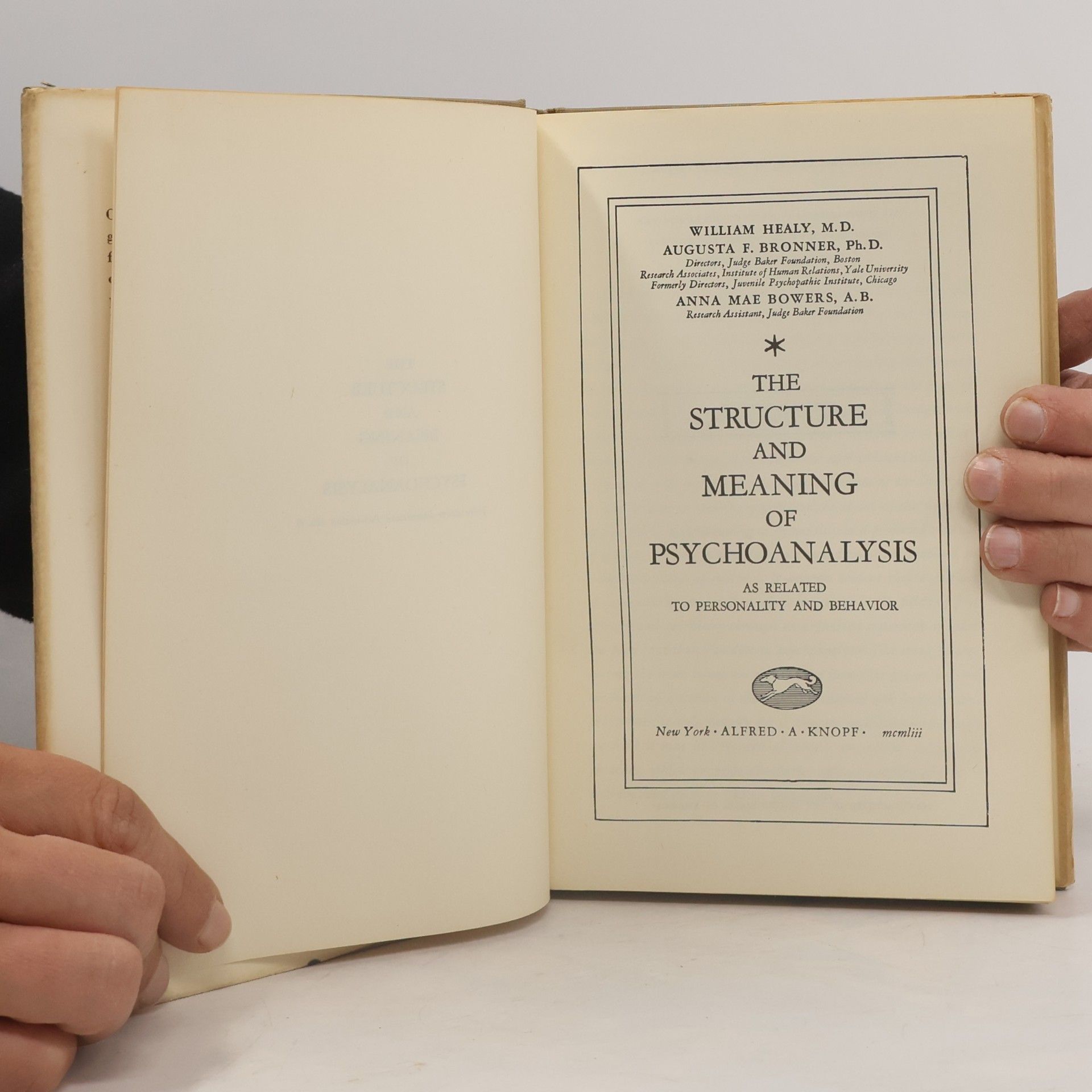 Anna Mae Bowers The Structure and Meaning of Psychoanalysis