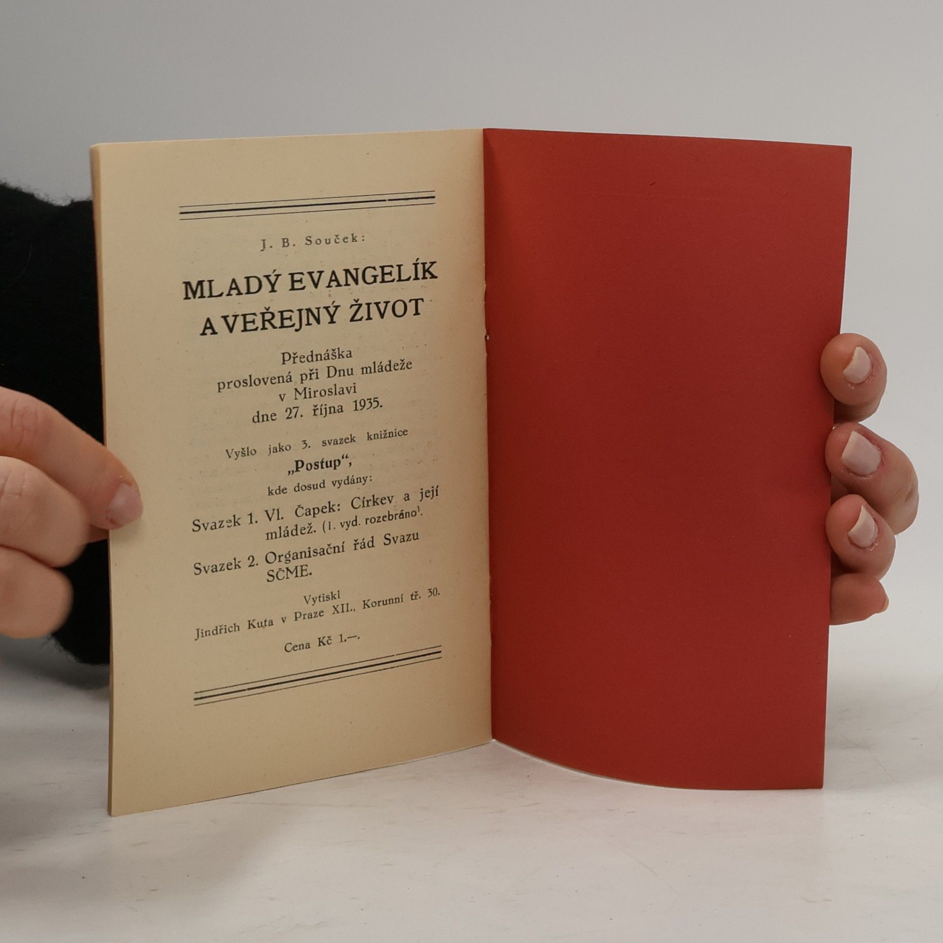 J. B. Souček Mladý evangelík a veřejný život