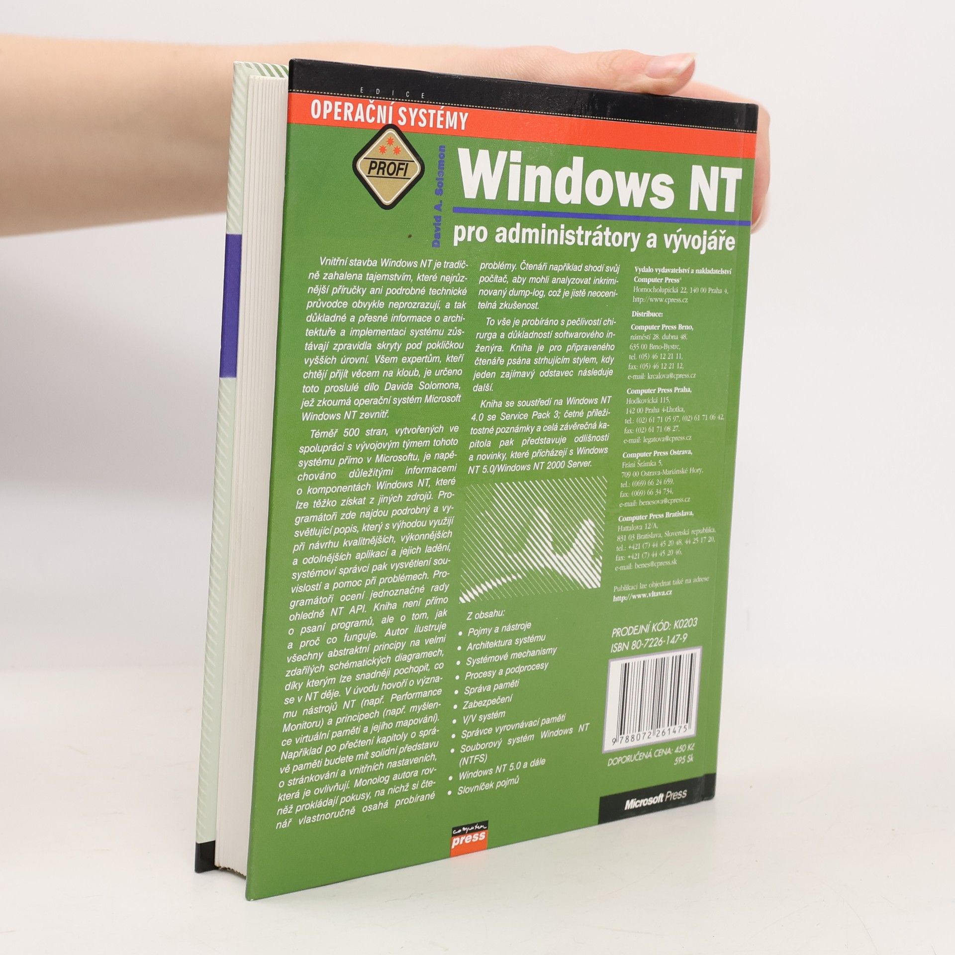 David A. Solomon Windows NT pro administrátory a vývojáře : oficiální průvodce architekturou a jádrem operačního systému