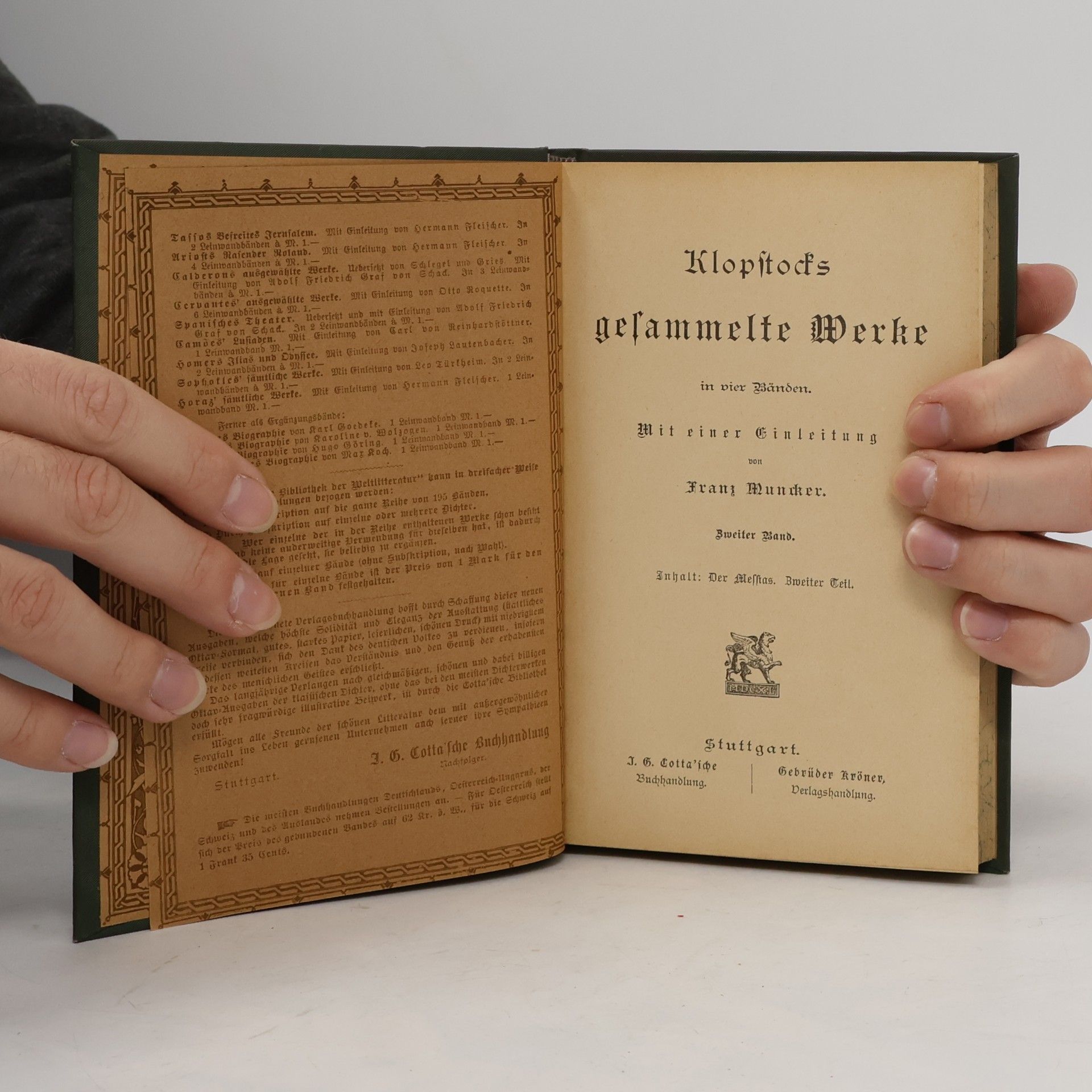 Friedrich Gottlieb Klopstock Klopstocks gesammelte Werke 2. Band