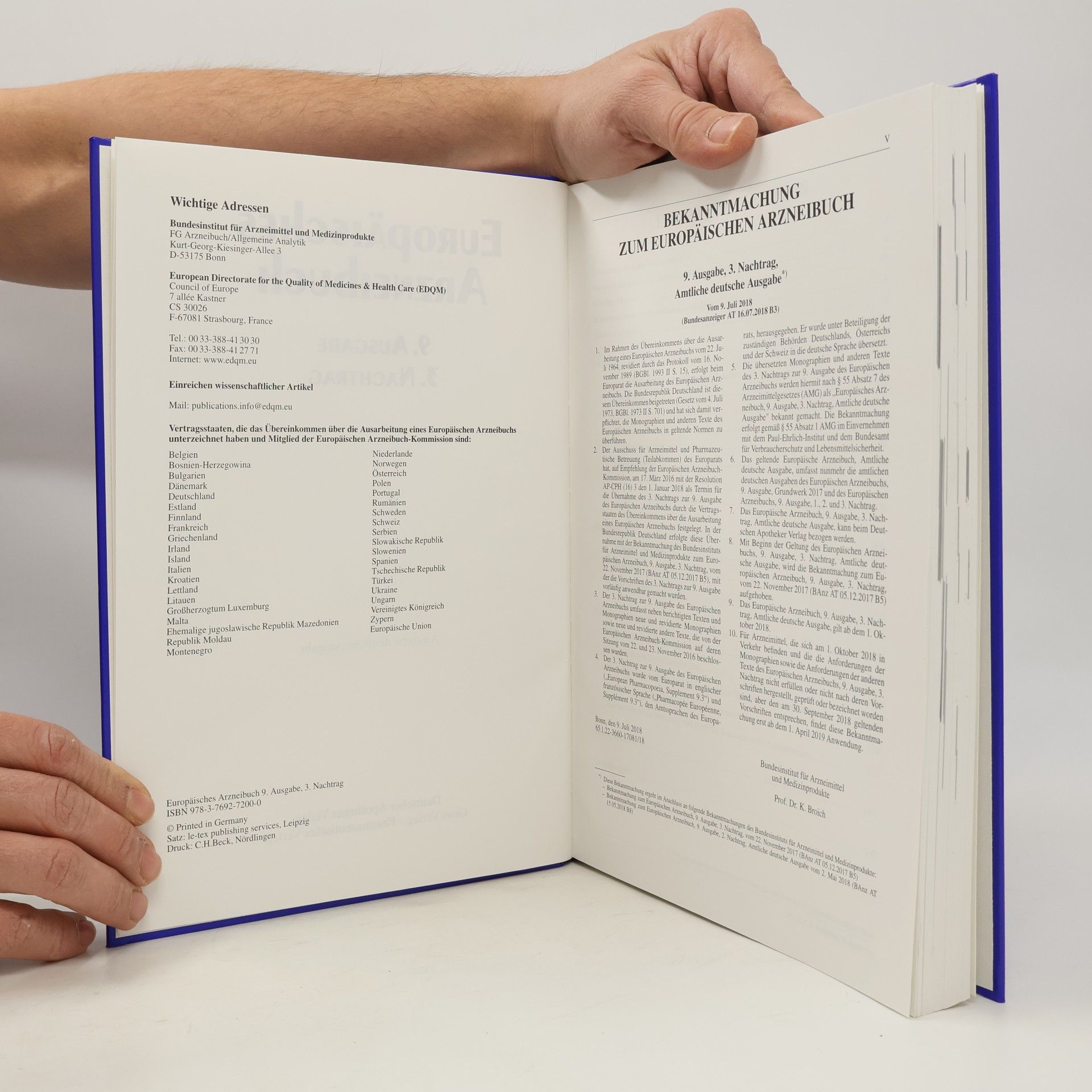 Kolektiv autorů Europäisches Arzneibuch, 9. Ausgabe, 3. Nachtrag, Amtliche deutsche Ausgabe