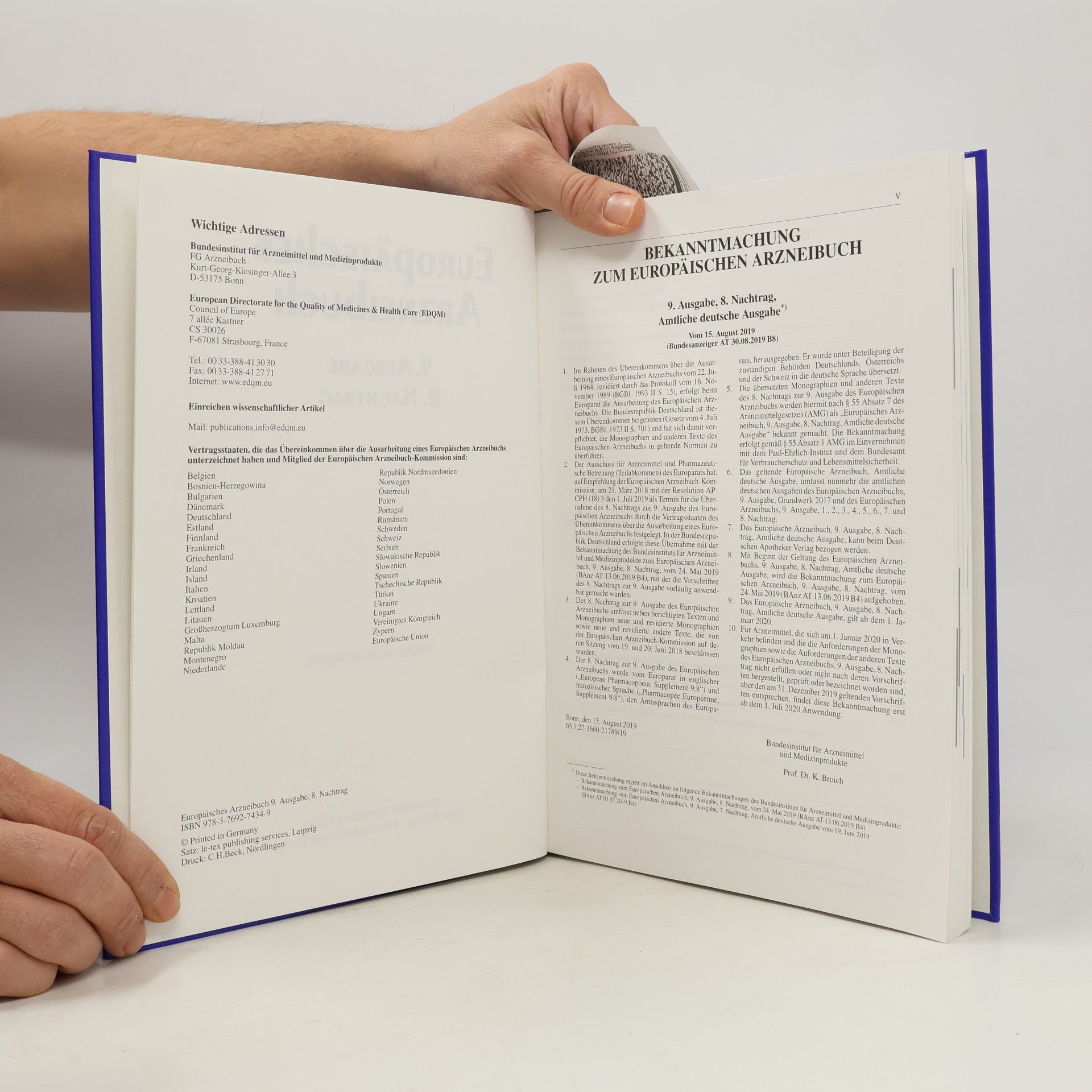 Kolektiv autorů Europäisches Arzneibuch, 9. Ausgabe, 8. Nachtrag, Amtliche deutsche Ausgabe