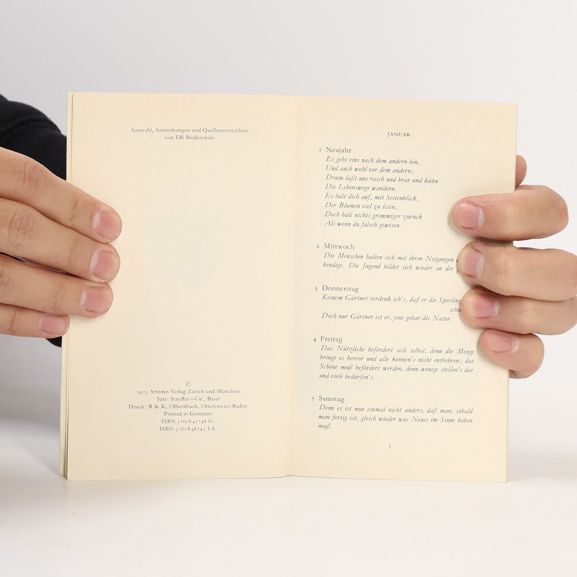 Johann Wolfgang von Goethe Mit Goethe durch das Jahr 1974