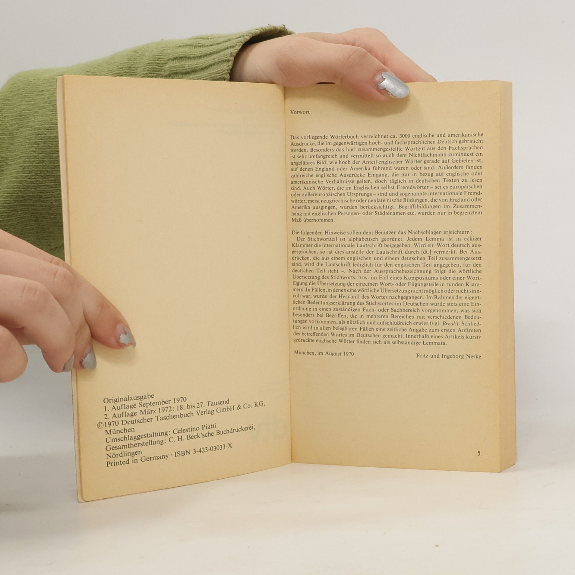 Fritz Neske dtv-Wörterbuch englischer und amerikanischer Ausdrücke in der deutschen Sprache