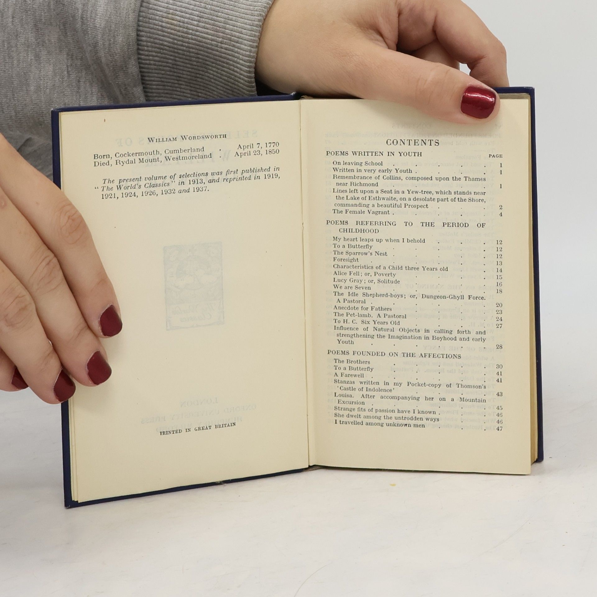 William Wordsworth Poems of Wordsworth
