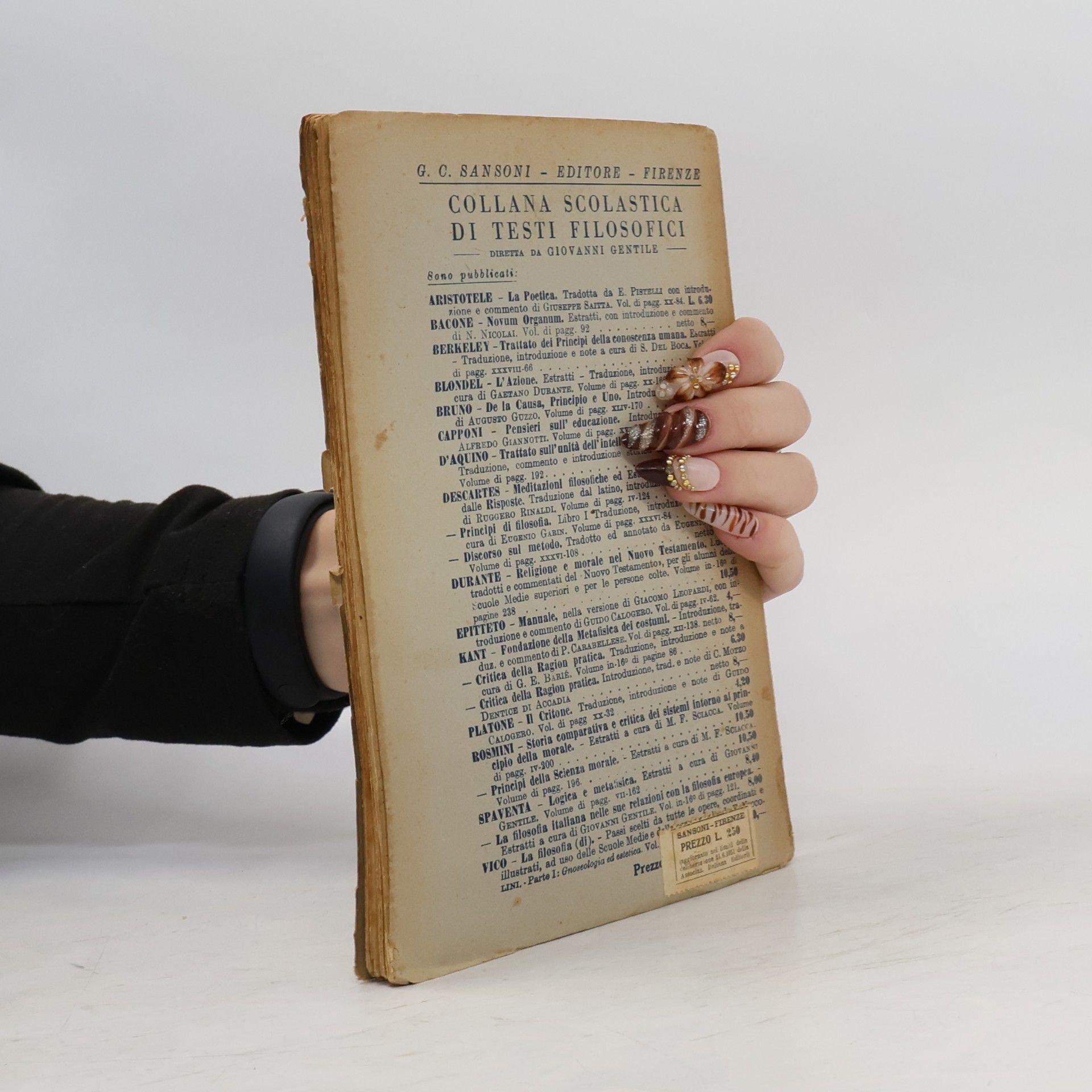 B. Spaventa La Filosofia Italiana Nelle Sue Relazioni con la Filosofia Europea