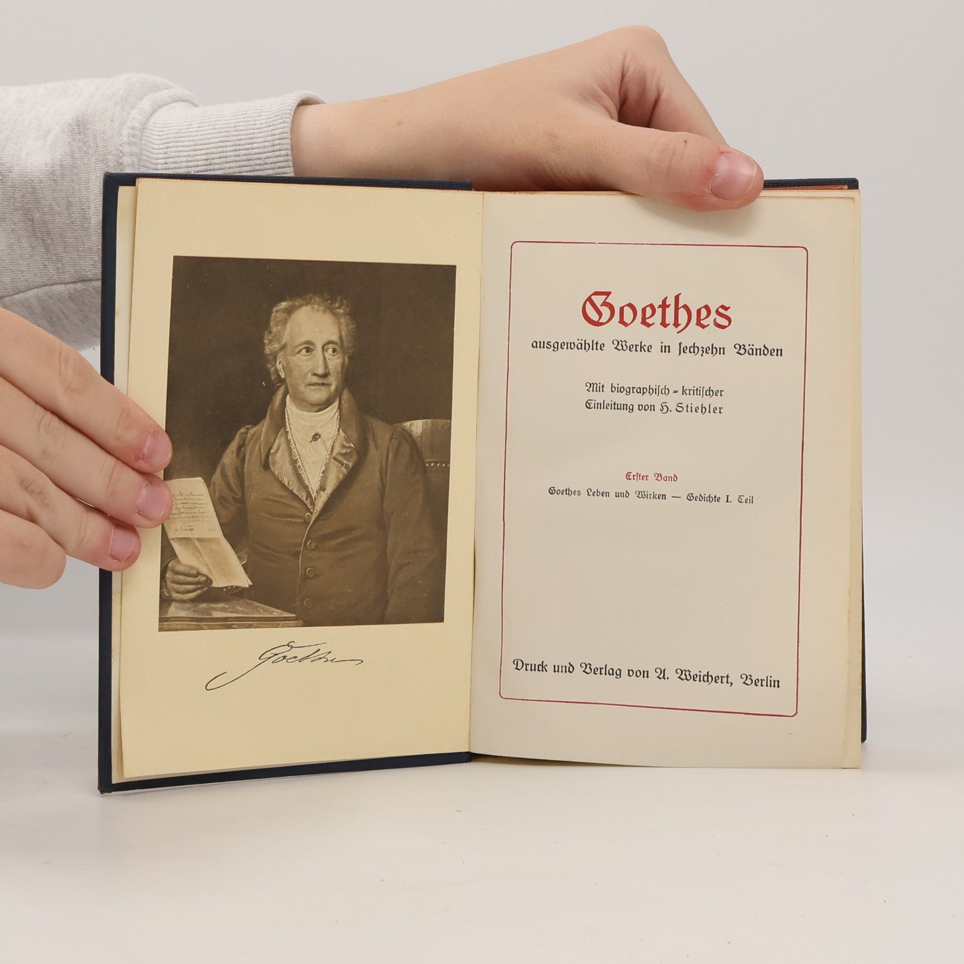 Johann Wolfgang von Goethe Goethes ausgewählte Werke in sechzehn Bänden 1. Band