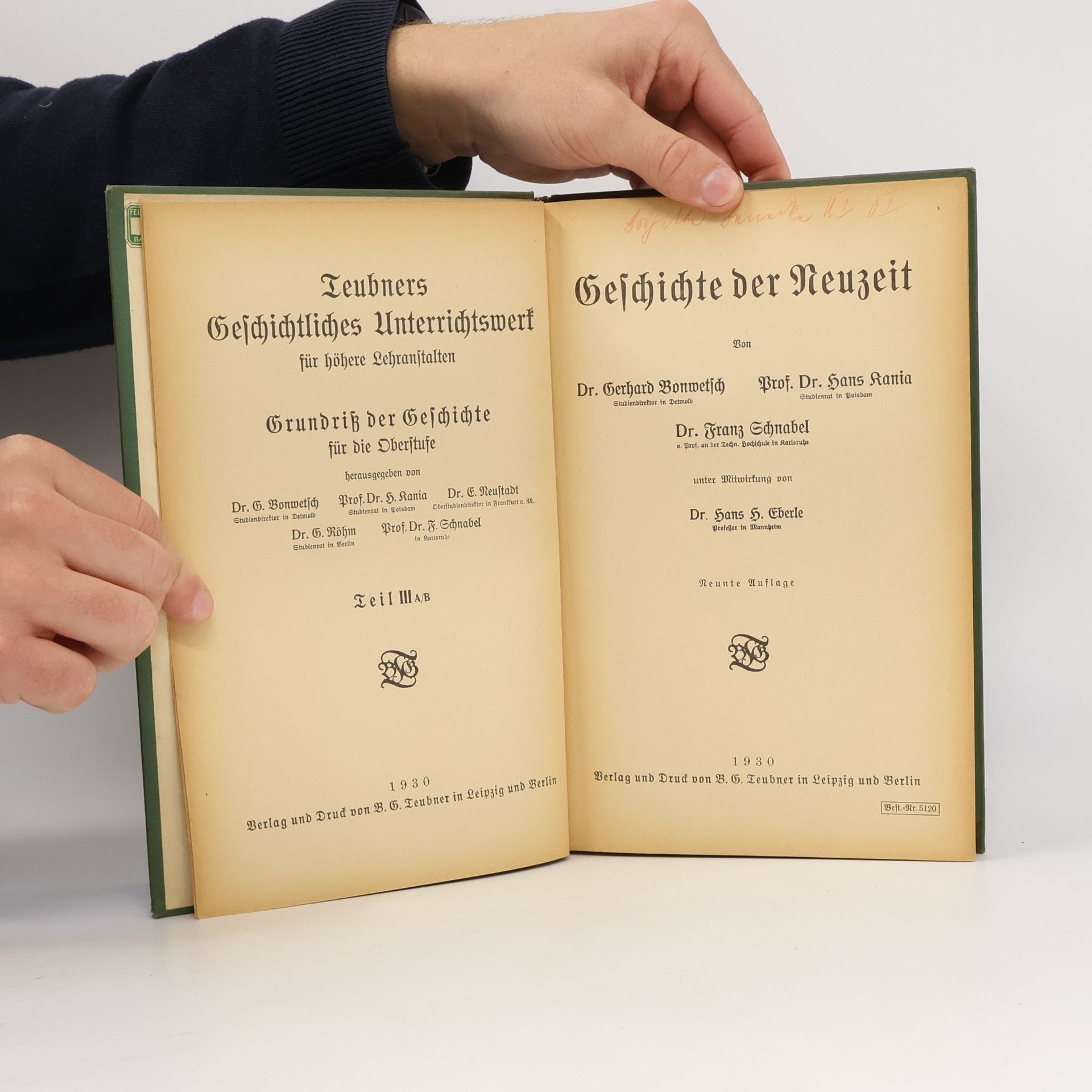 Hans Kania Grundriß der Geschichte. Band 3 A/B