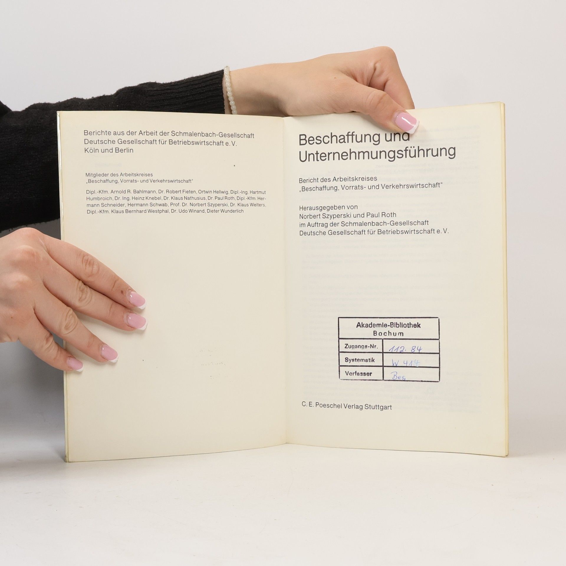 Norbert Szyperski Deutsche Gesellschaft für Betriebswirtschaft e.V.: Beschaffung und Unternehmungsführung