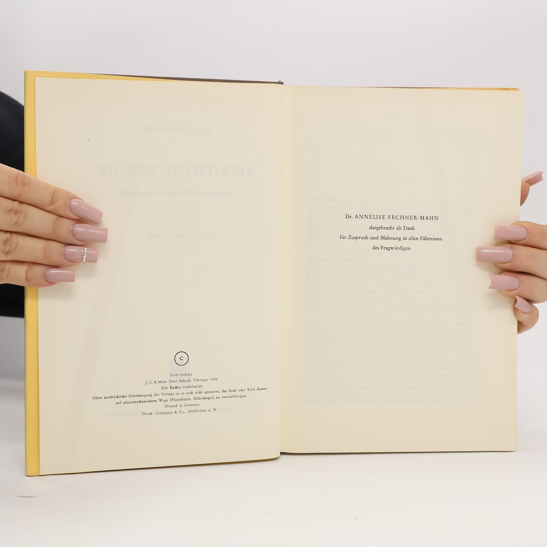 Erich Fechner Rechtsphilosophie: Soziologie und Metaphysik des Rechts