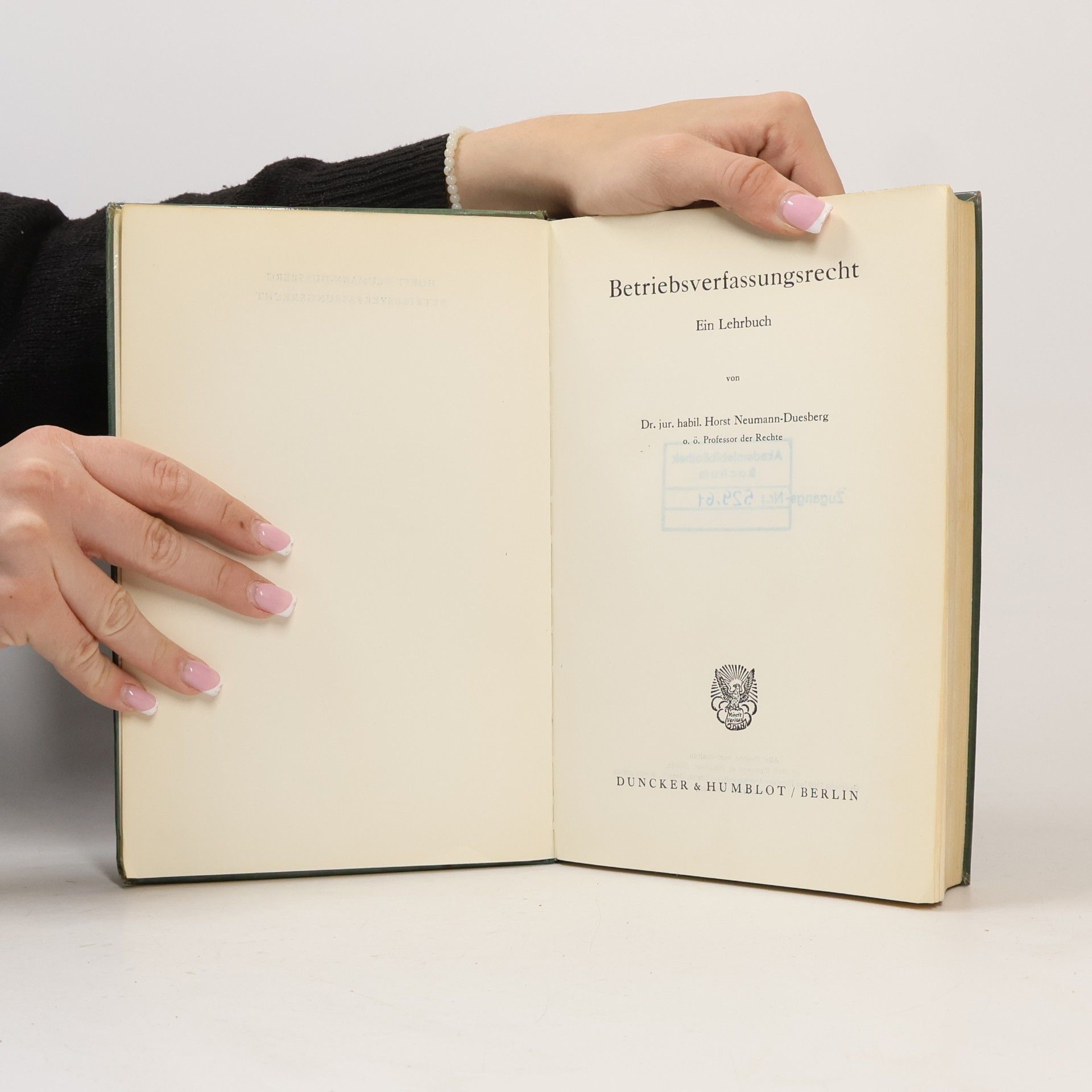Horst Neumann-Duesberg Betriebsverfassungsrecht
