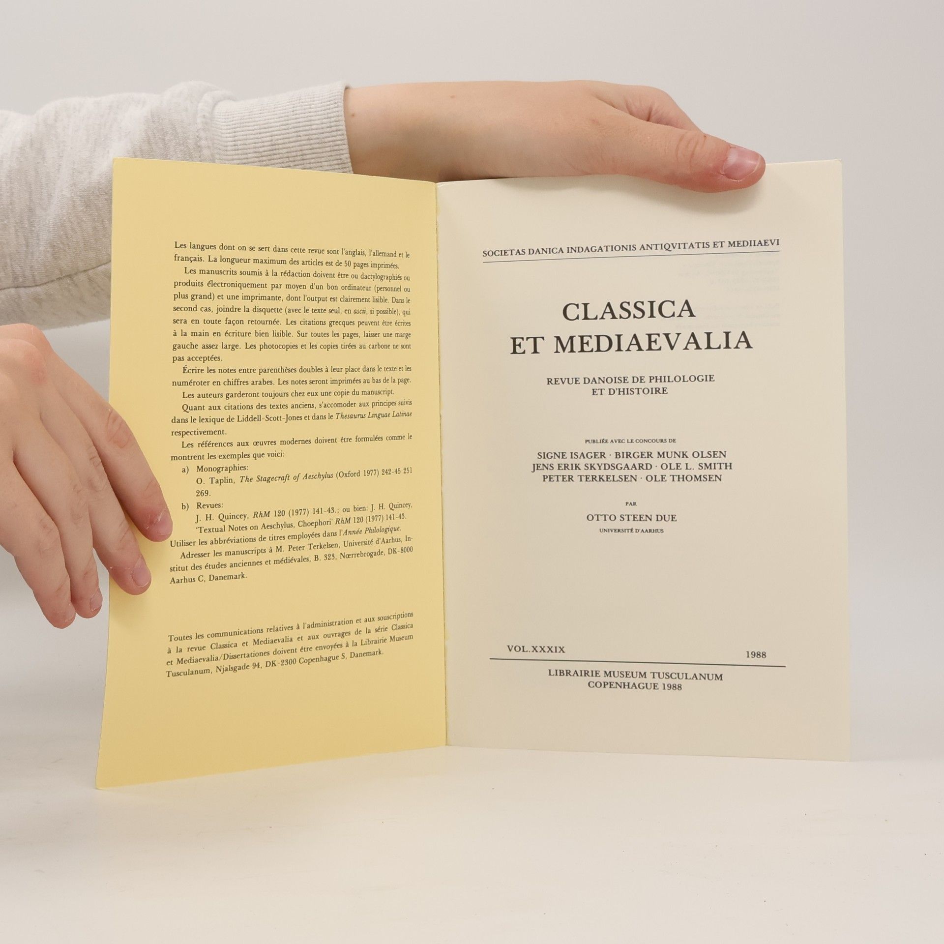 Otto Steen Due Classica et Mediaevalia XXXIX