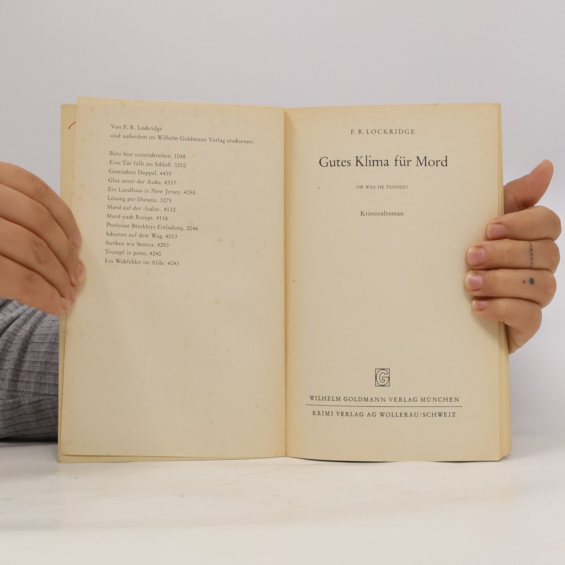 F. R. Lockridge Gutes Klima für Mord