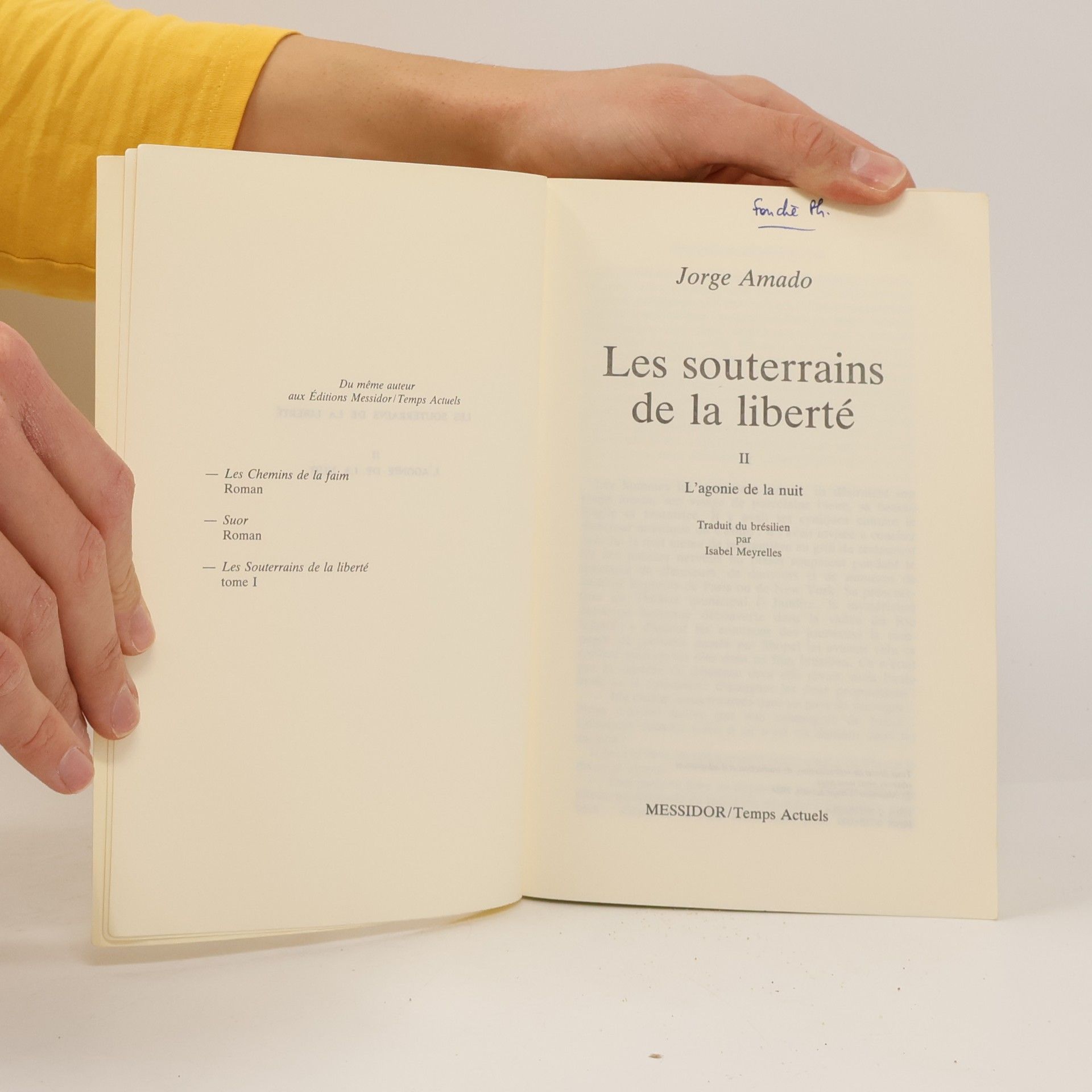 Jorge Amado Les Souterrains de la liberté Tome II