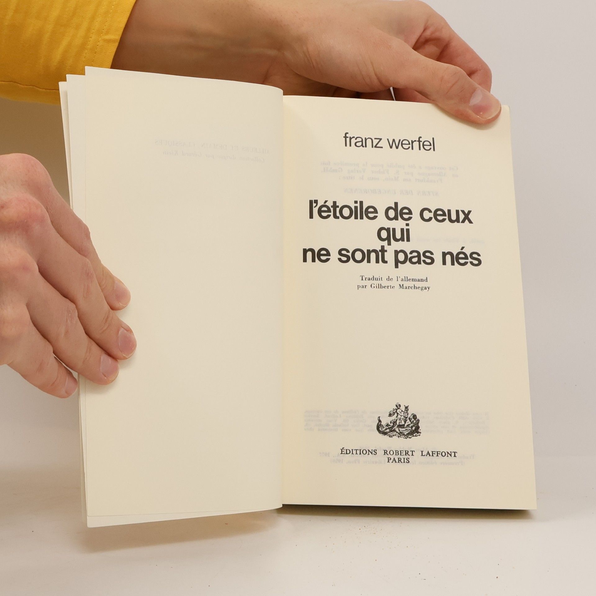Franz Werfel L'Étoile de ceux qui ne sont pas nés