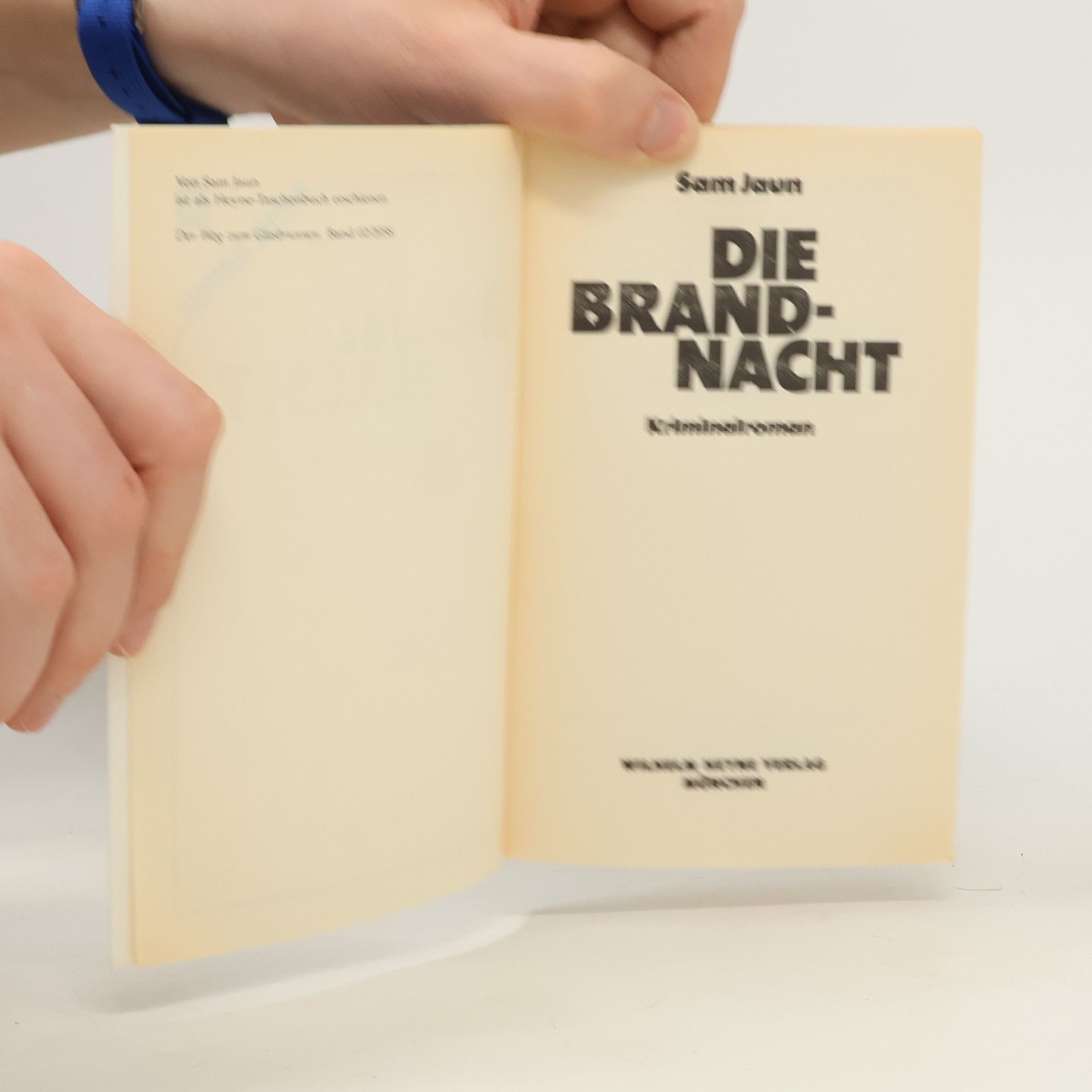 Sam Jaun Die Brandnacht. Kriminalroman