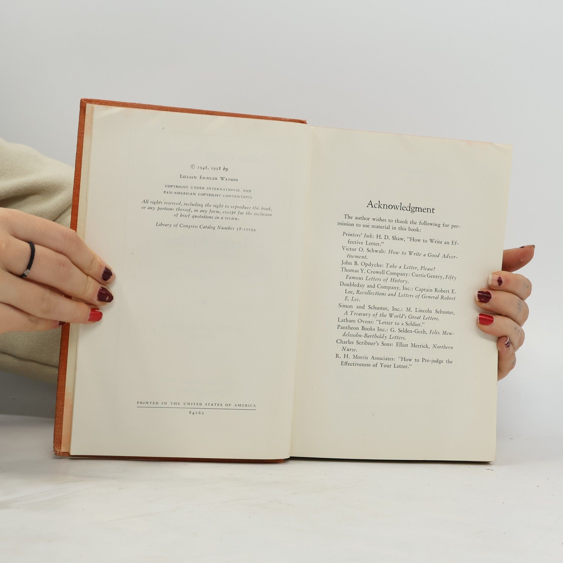Lillian Eichler Watson Standard Book Of Letter Writing