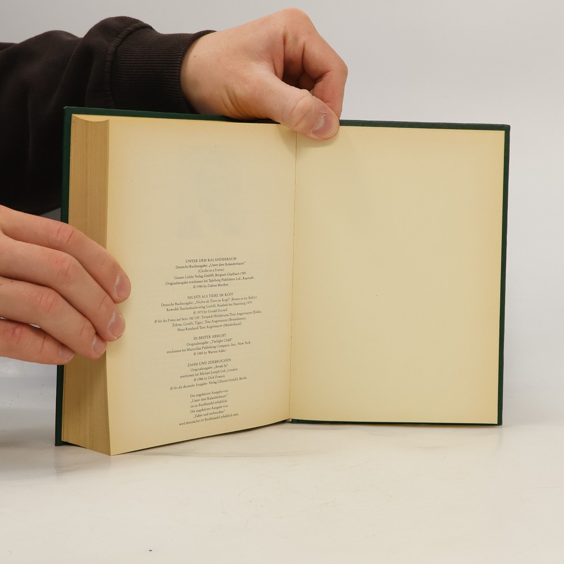 Dick Francis Reader's Digest Auswahlbücher. Unter dem Kalanderbaum. Nichts als Tiere im Kopf. In bester Absicht. Zahm und Zerbrochen