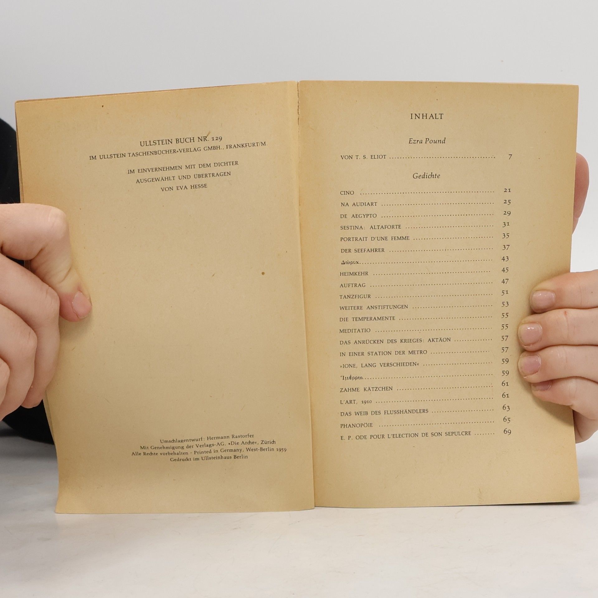 Ezra Pound Dichtung und Prosa