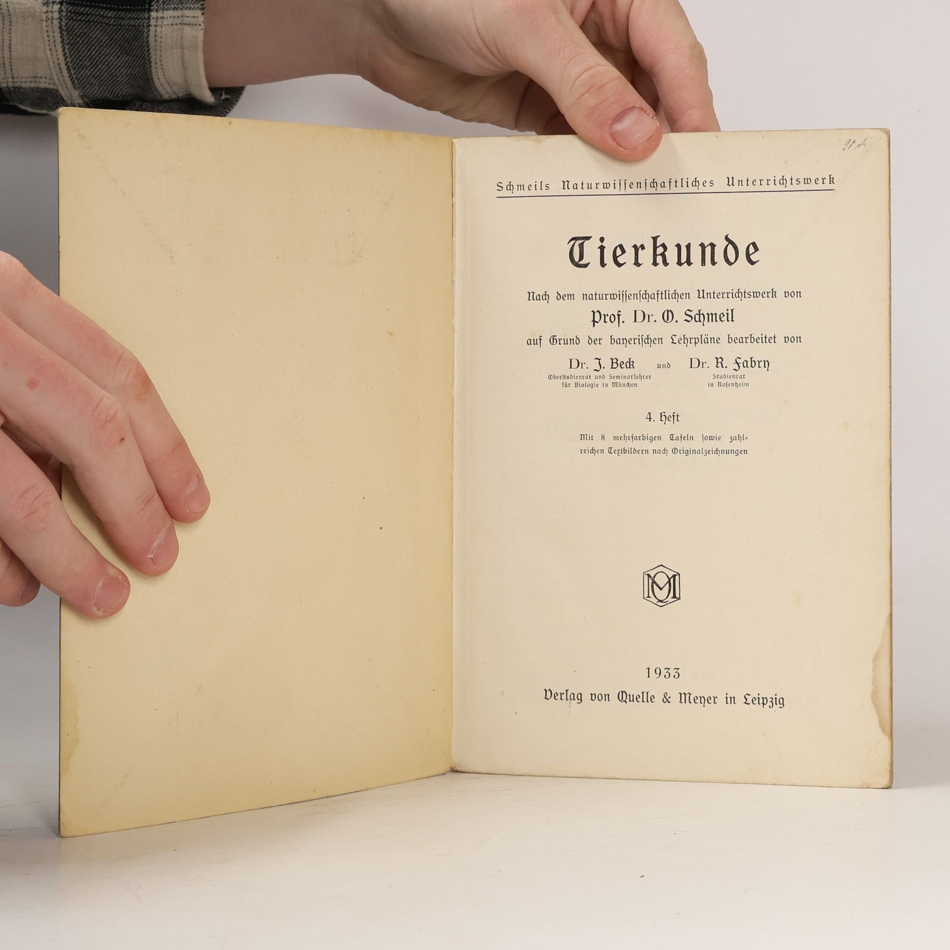Otto Schmeil Tierkunde 4. Untertartia