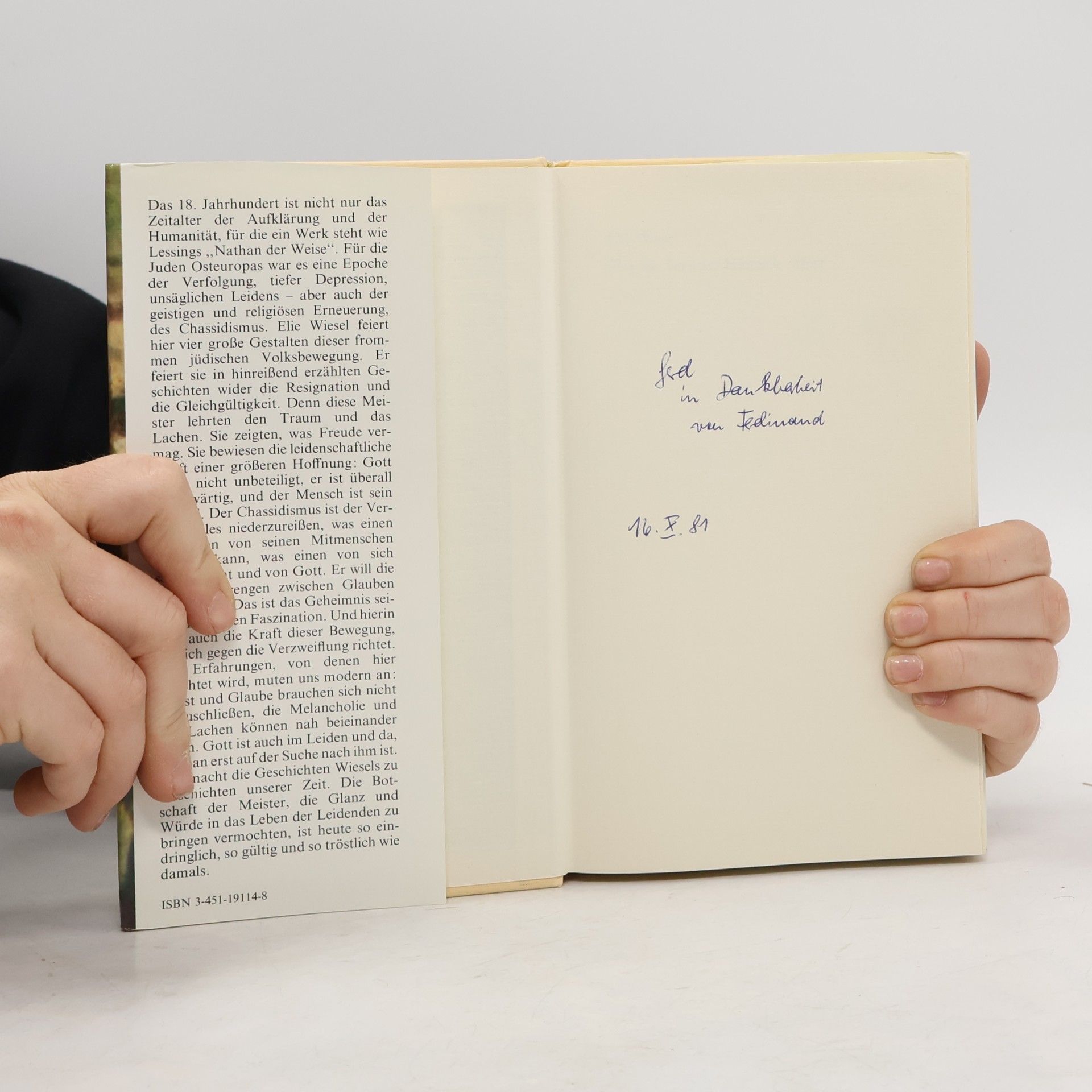 Elie Wiesel Was die Tore des Himmels öffnet