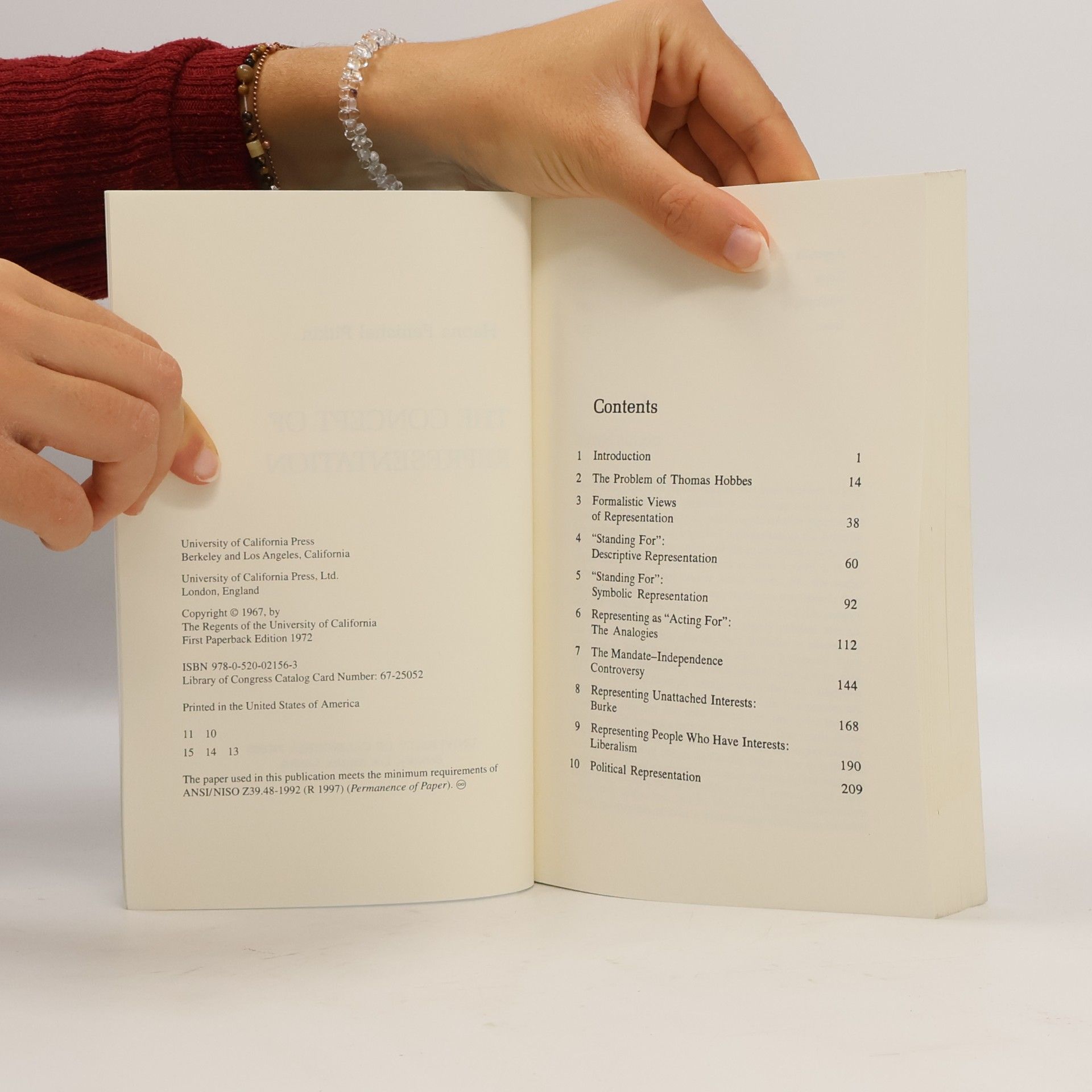 Hanna Fenichel Pitkin The Concept of Representation
