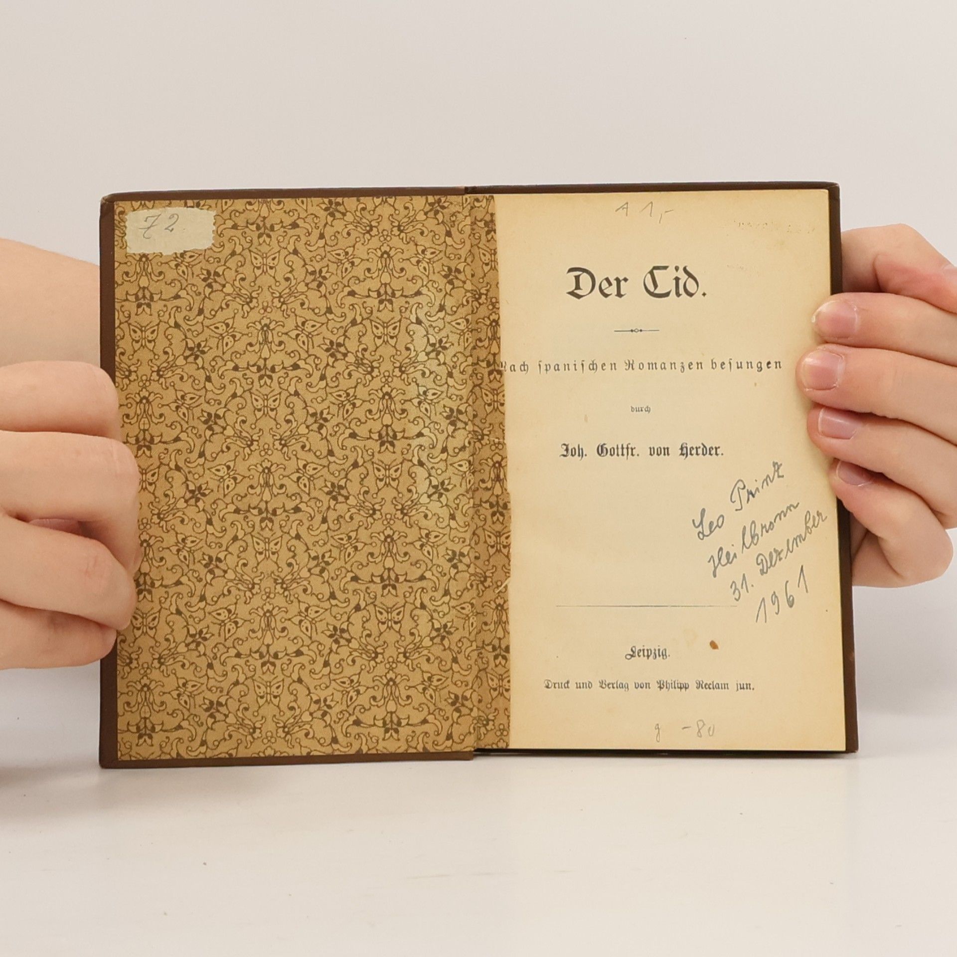 Johann Gottfried Herder Der Cid