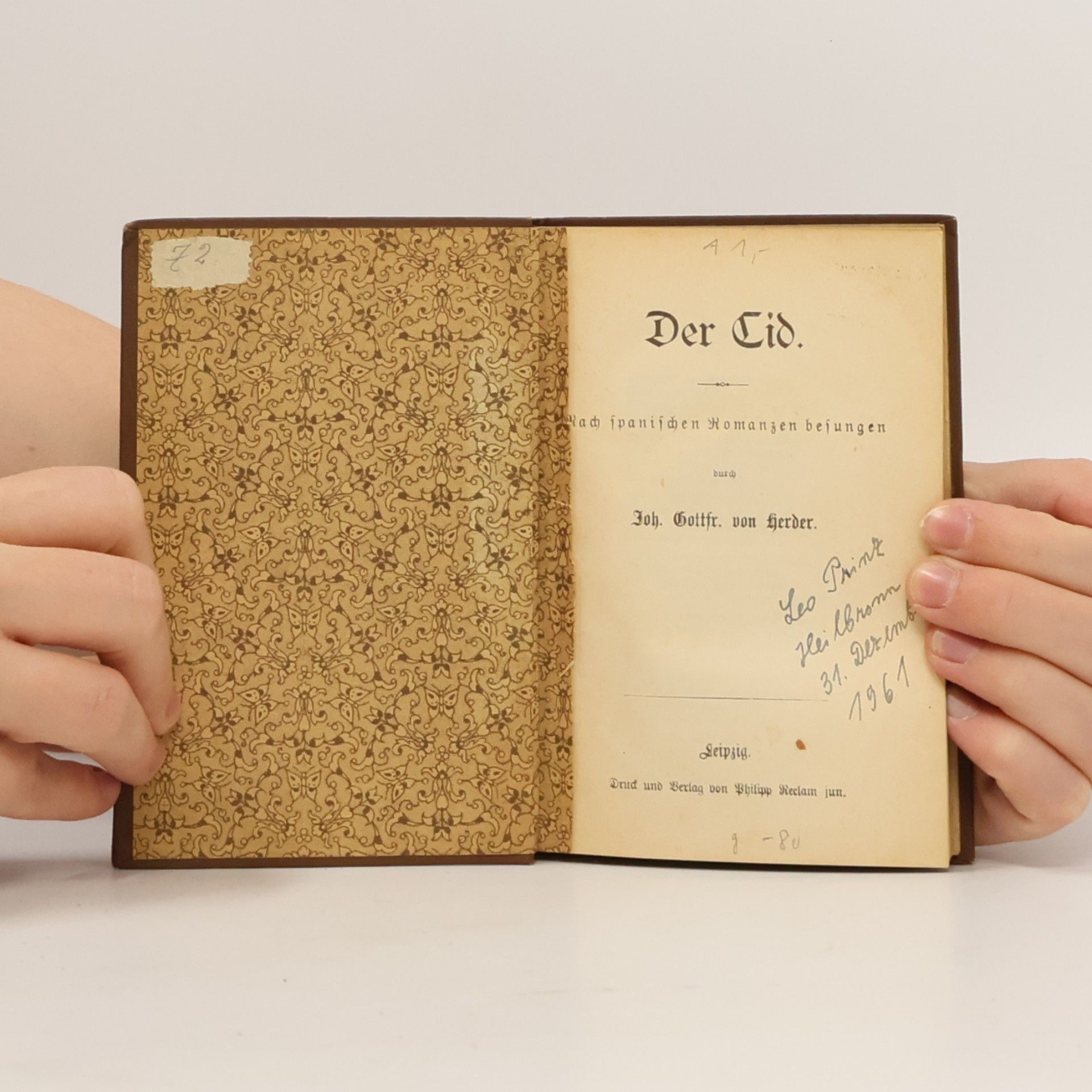 Johann Gottfried Herder Der Cid