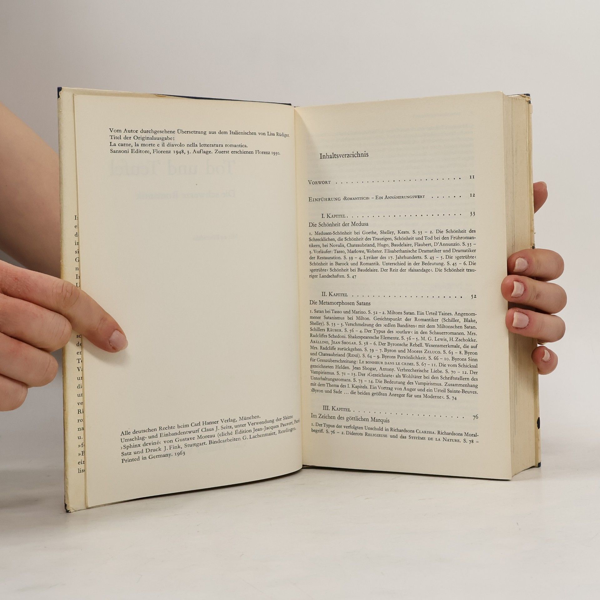 Mario Praz Liebe, Tod und Teufel