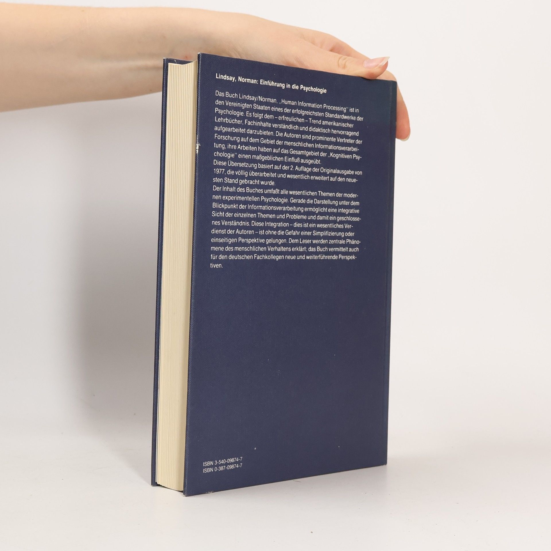 Donald A. Norman Einführung in die Psychologie. Informationsaufnahme und - Verarbeitung beim Menschen.