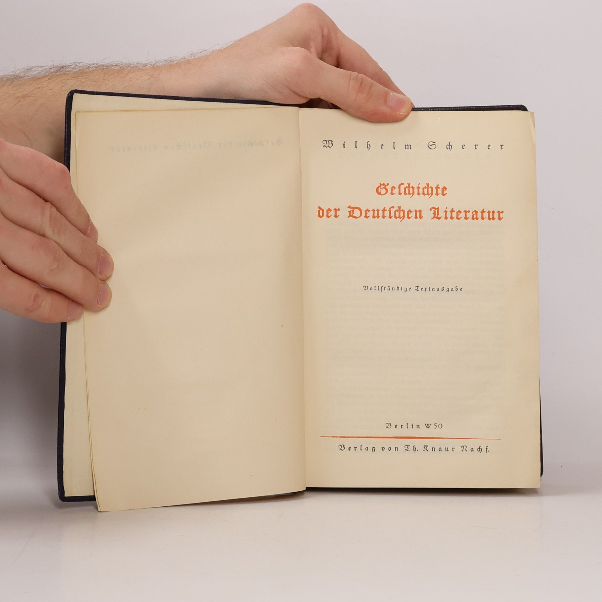 Wilhelm Scherer Geschichte der Deutschen Literatur