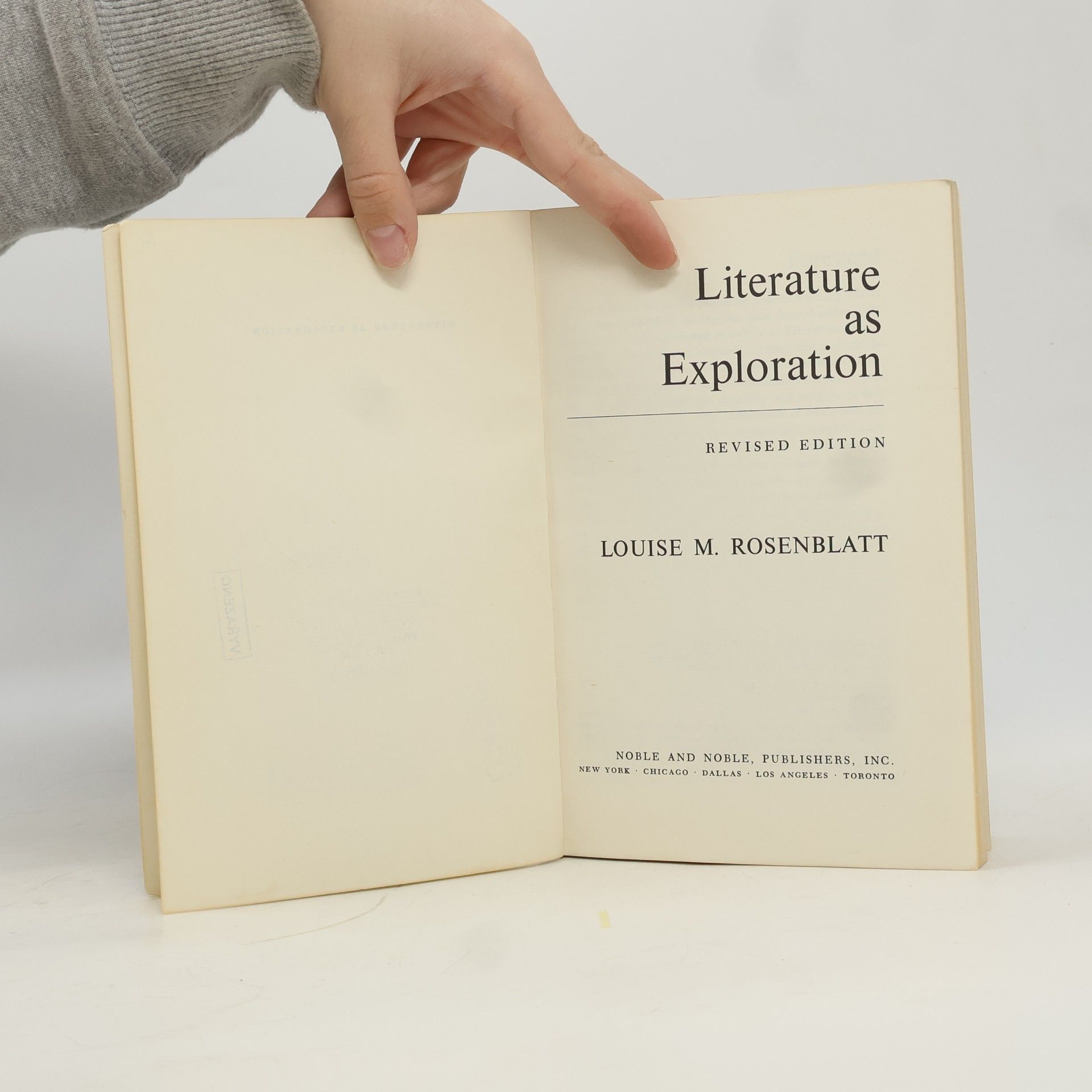 Louise M. Rosenblatt Literature as Exploration