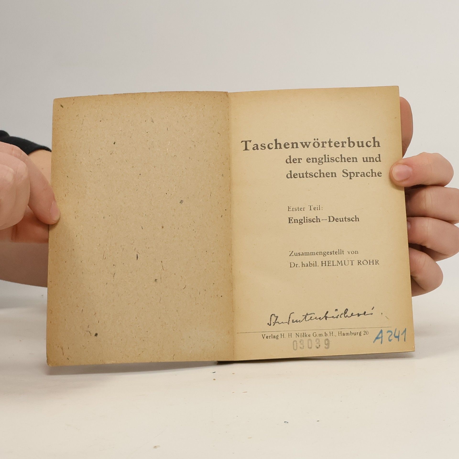 Helmut Rohr Taschen-Wörterbuch der englischen und deutschen Sprache