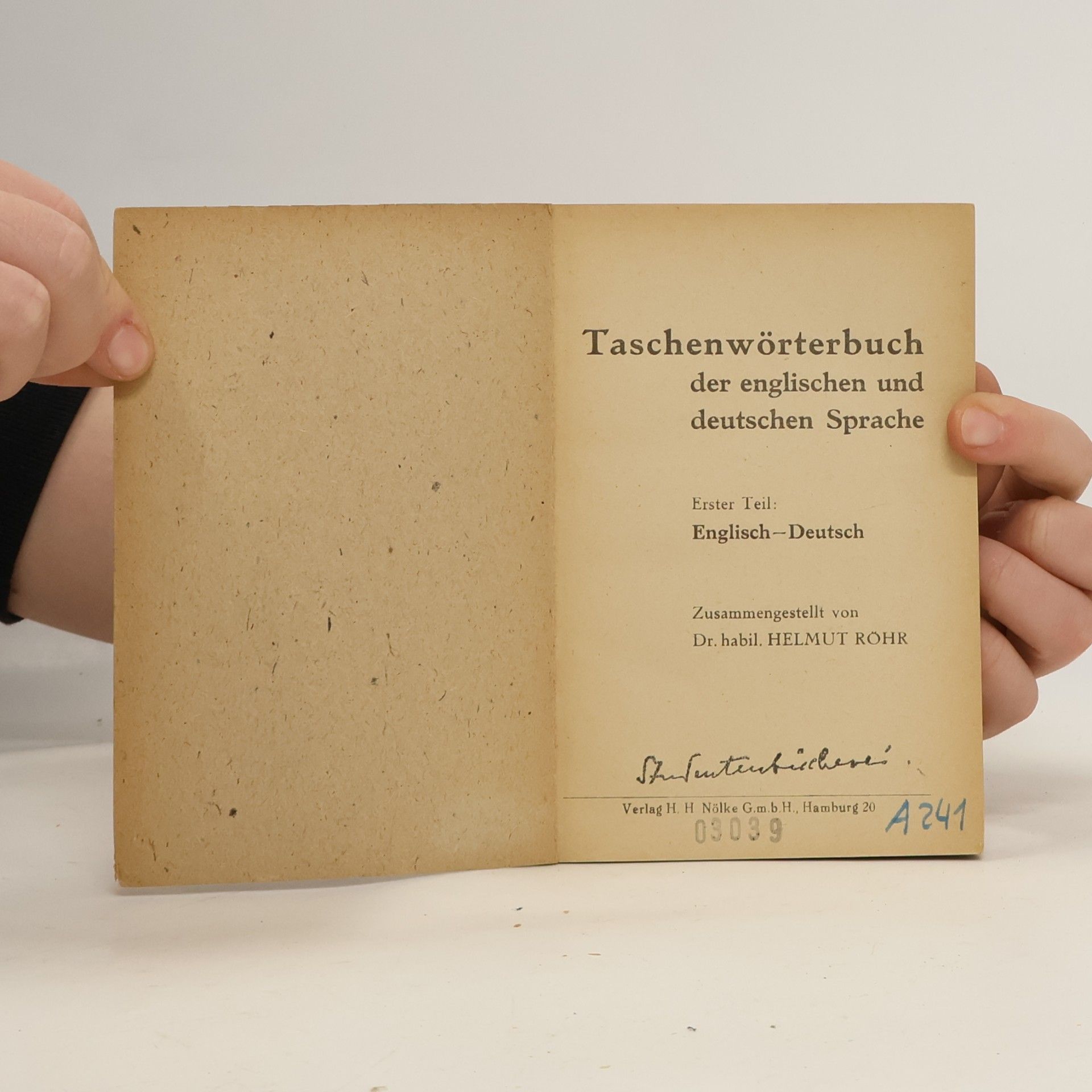 Helmut Rohr Taschen-Wörterbuch der englischen und deutschen Sprache