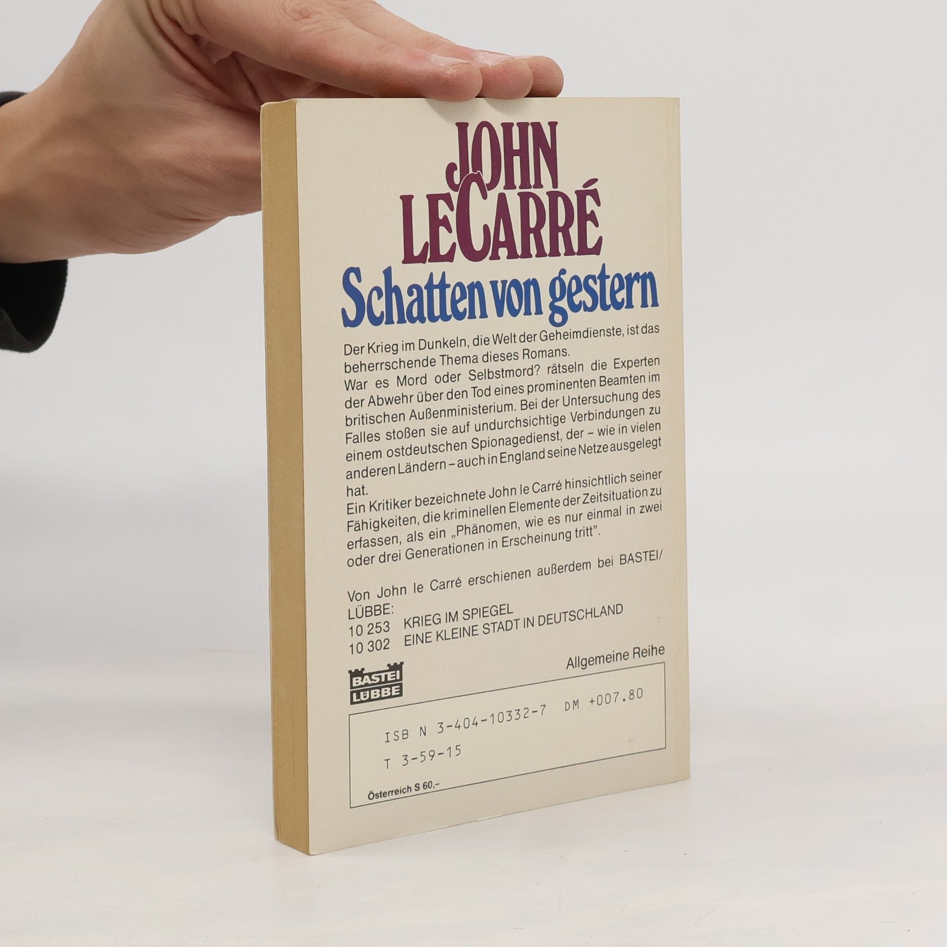 John le Carré Schatten von gestern