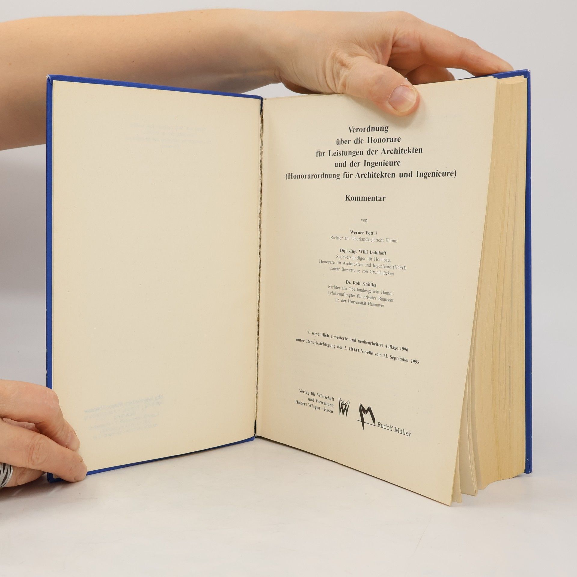 Werner Pott Verordnung über die Honorare für Leistungen der Architekten und der Ingenieure