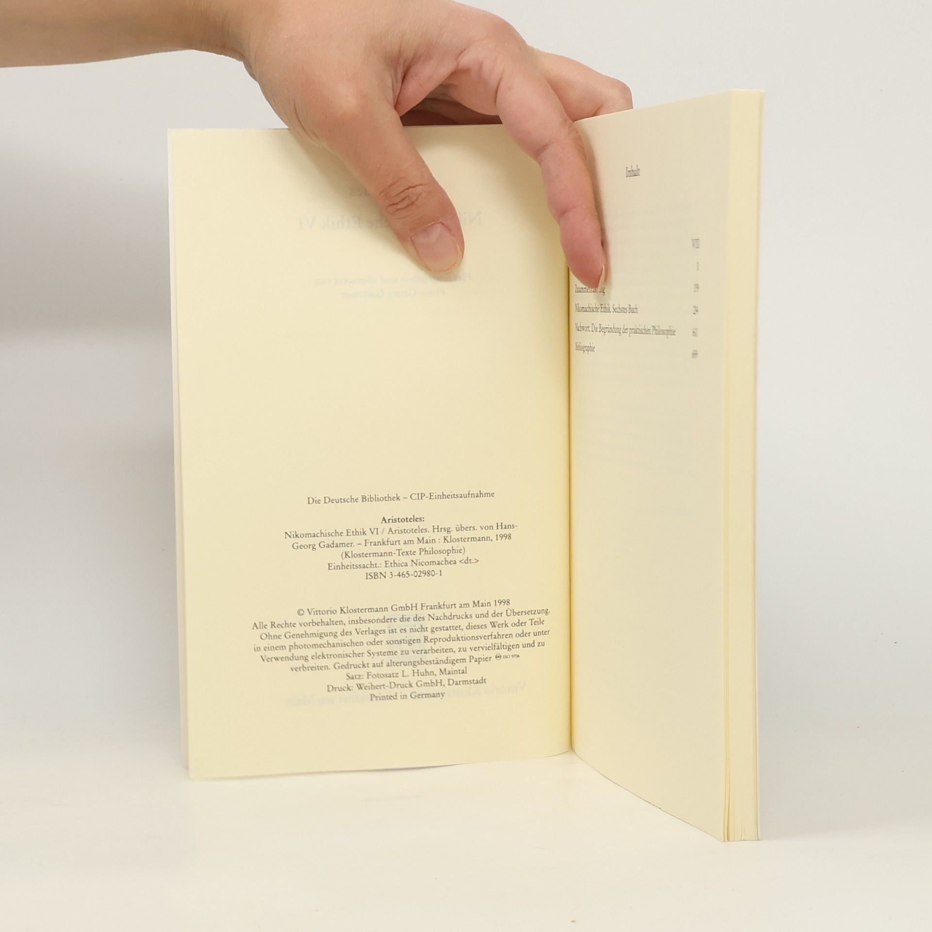 Aristoteles Nikomachische Ethik VI