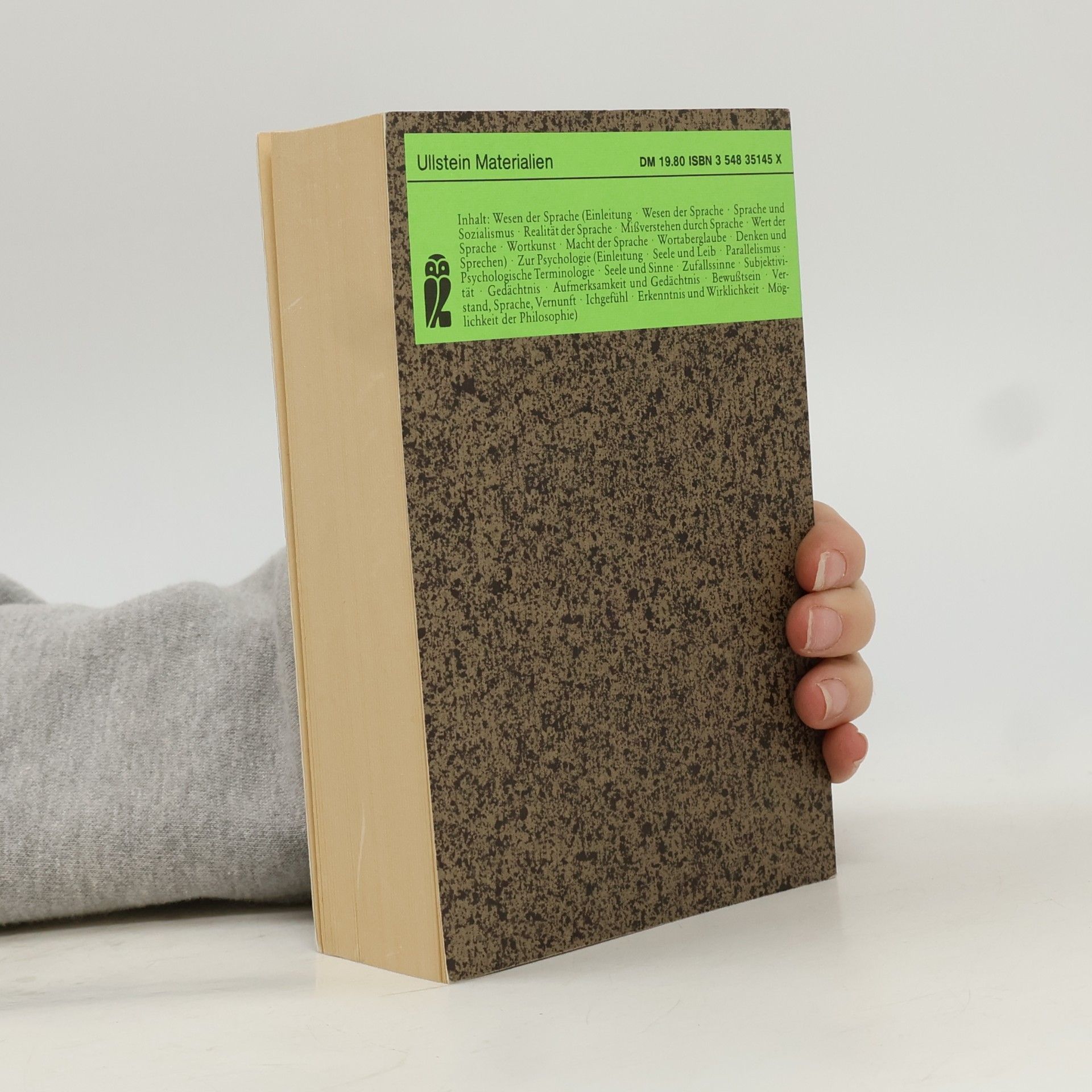 Fritz Mauthner Kritik der Sprache - 1: Zur Sprache und zur Psychologie