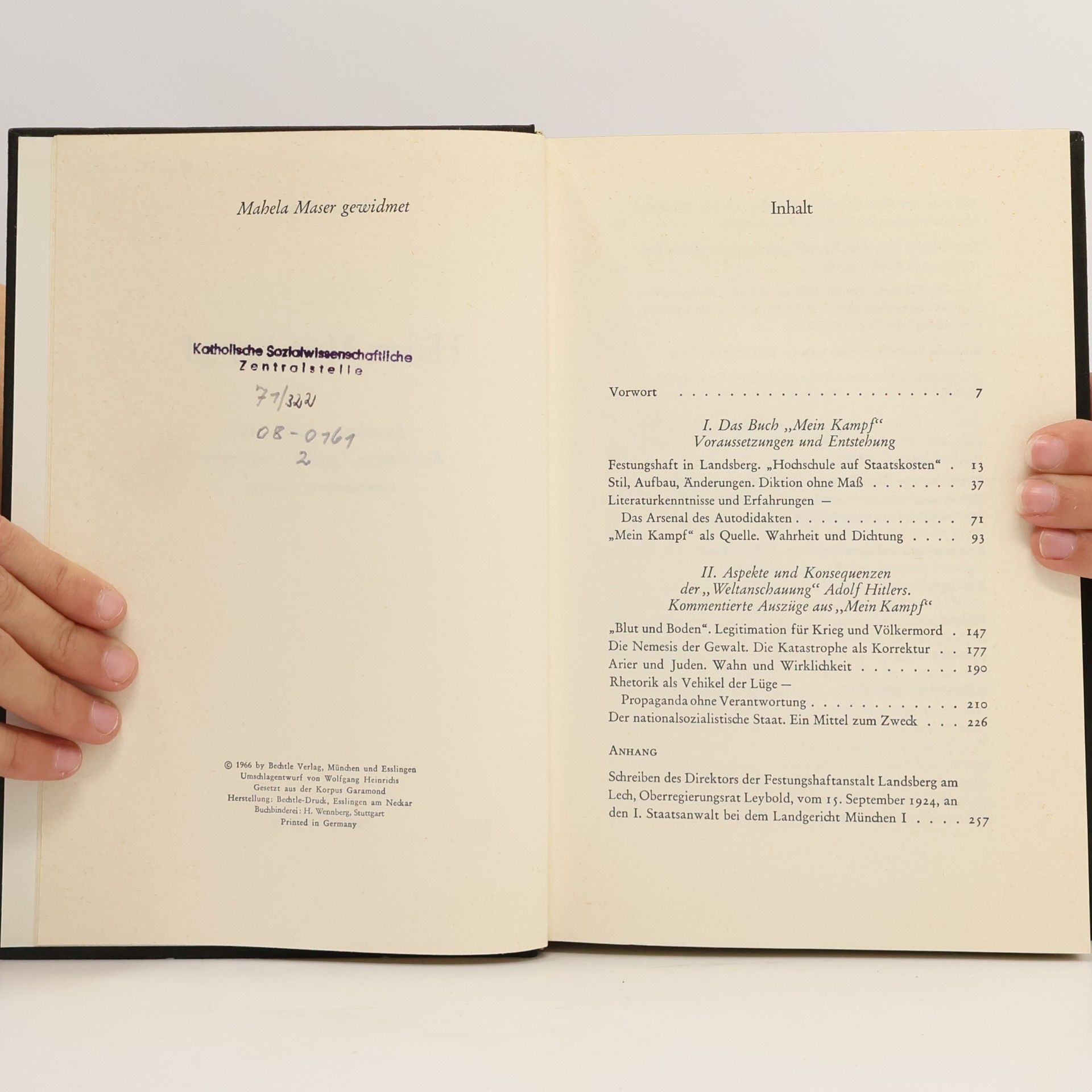 Werner Maser Hitlers Mein Kampf